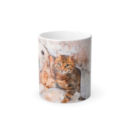 Color Morphing Mug with Cat and Dog Design, Color Changing Coffee Mug, Pet Lover Gift, Fun Drinkware, Unique Kitchen Decor