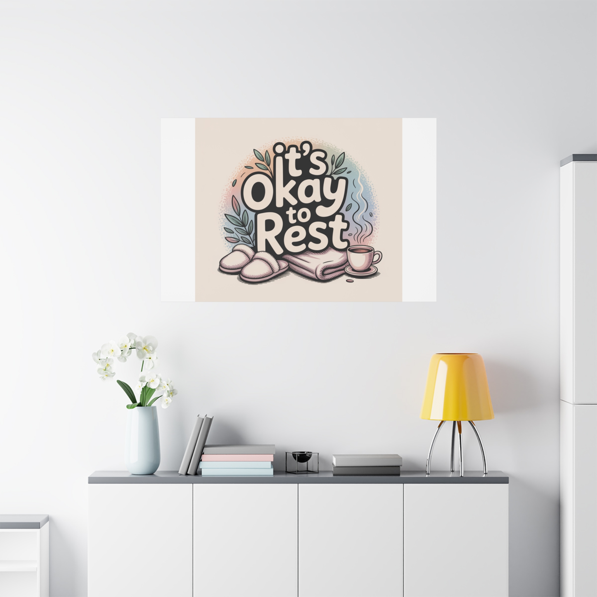 It's Okay to Rest Canvas | Holiday Burnout, Introvert Social Battery Art - Image 83