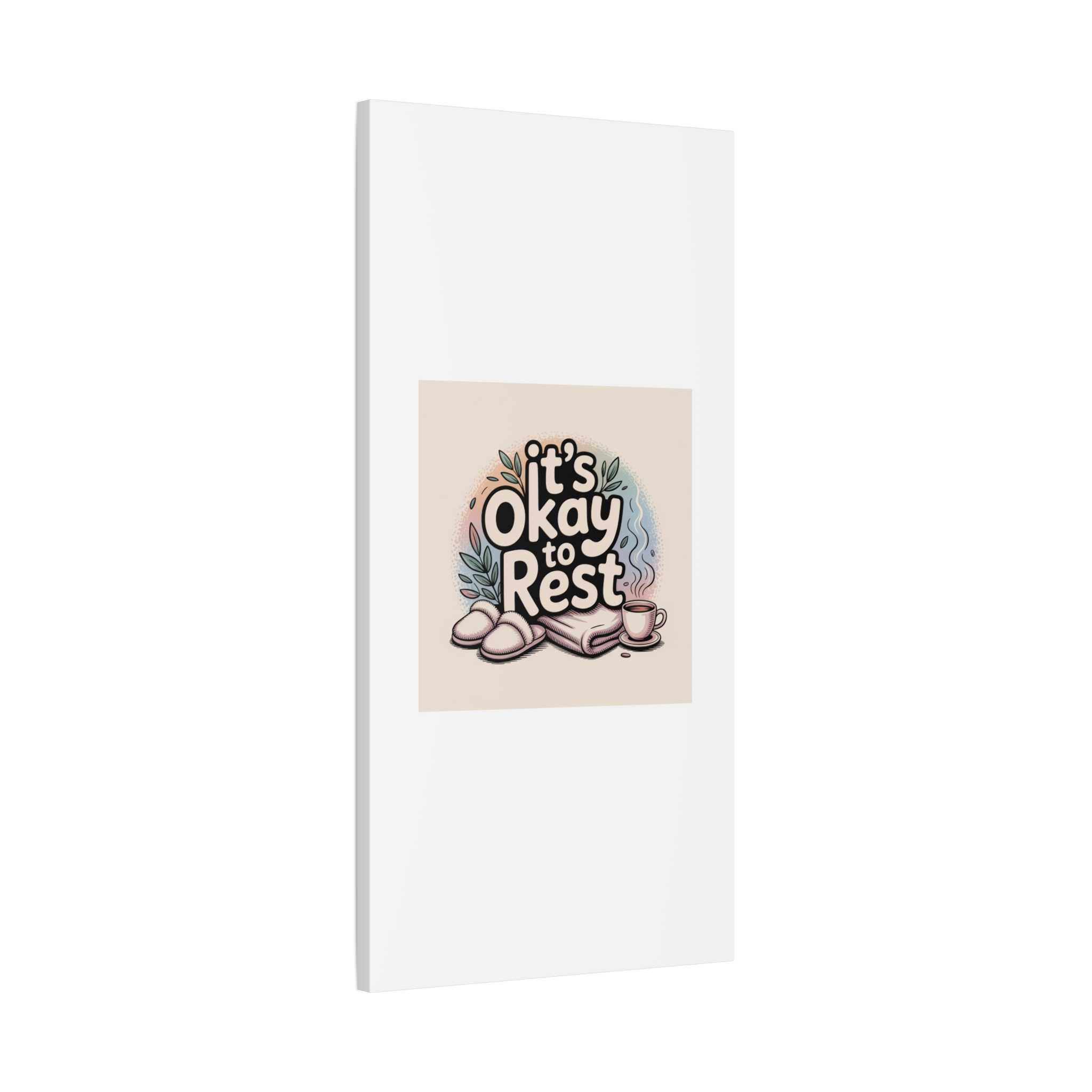 It's Okay to Rest Canvas | Holiday Burnout, Introvert Social Battery Art - Image 158