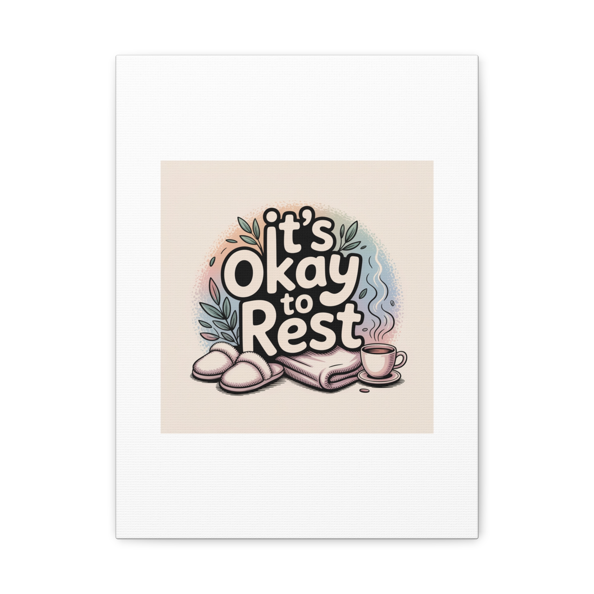 It's Okay to Rest Canvas | Holiday Burnout, Introvert Social Battery Art - Image 117