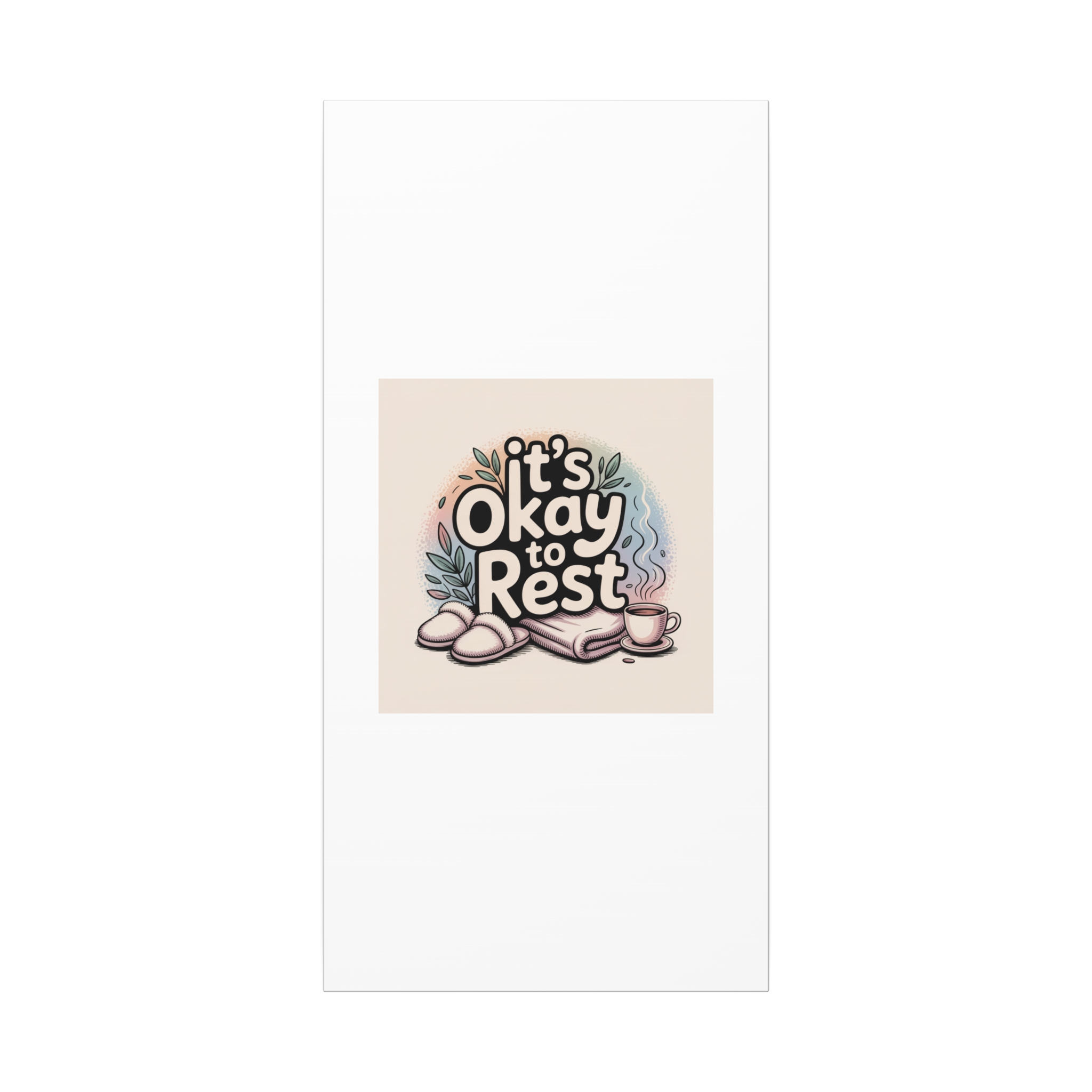 It's Okay to Rest Canvas | Holiday Burnout, Introvert Social Battery Art - Image 129