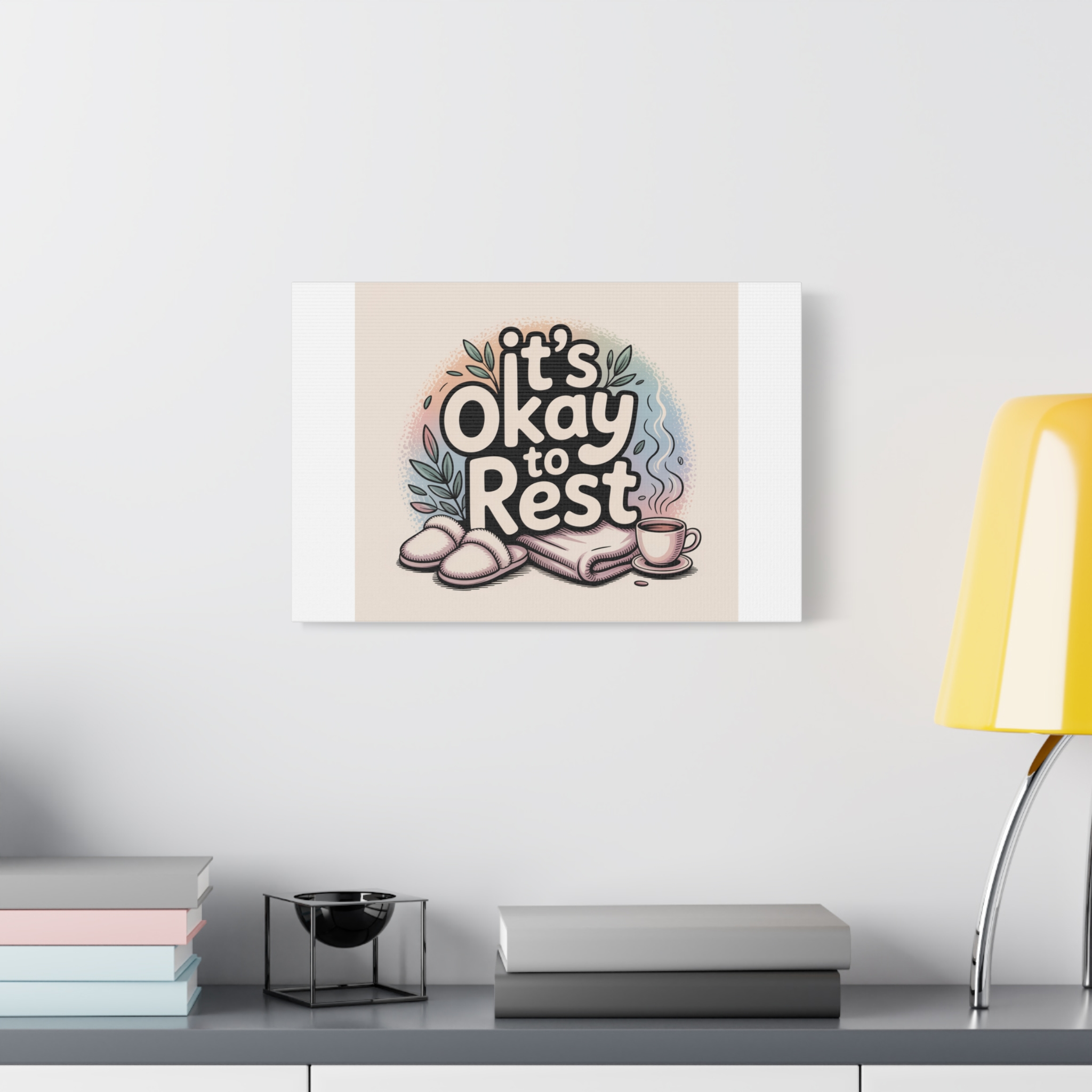 It's Okay to Rest Canvas | Holiday Burnout, Introvert Social Battery Art - Image 19