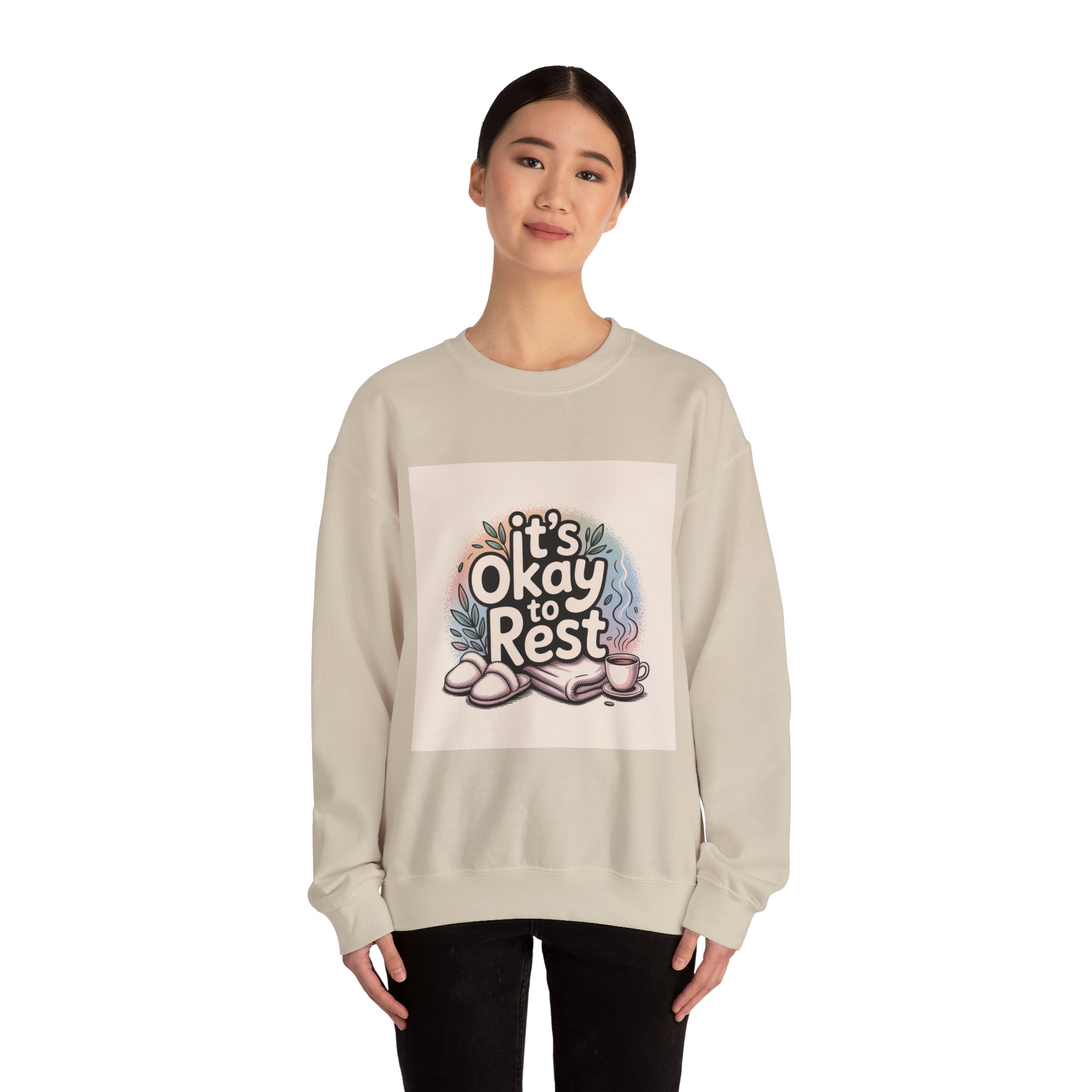 It’s Okay to Rest Sweatshirt | holiday burnout, introvert battery - Image 12