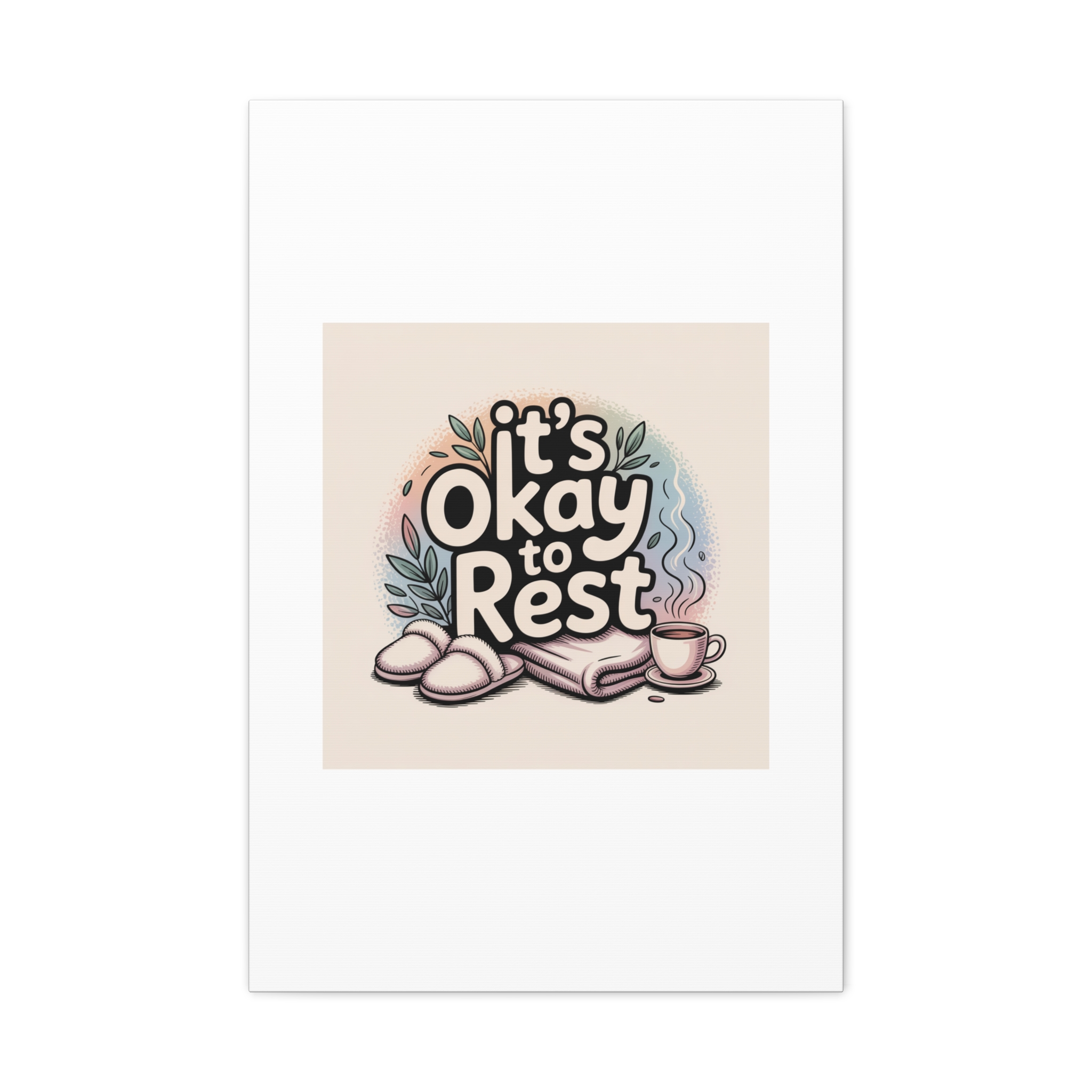 It's Okay to Rest Canvas | Holiday Burnout, Introvert Social Battery Art - Image 153