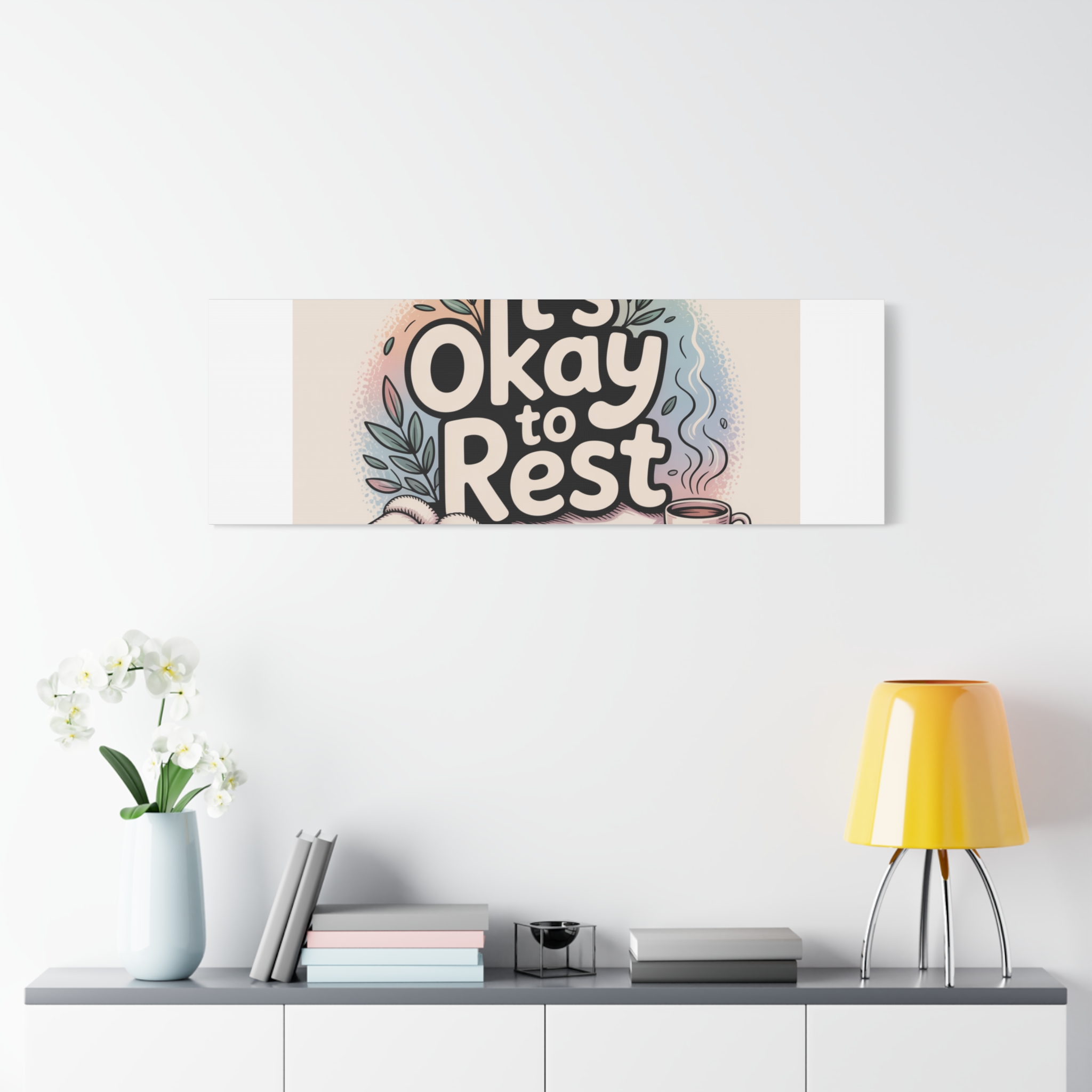 It's Okay to Rest Canvas | Holiday Burnout, Introvert Social Battery Art - Image 75