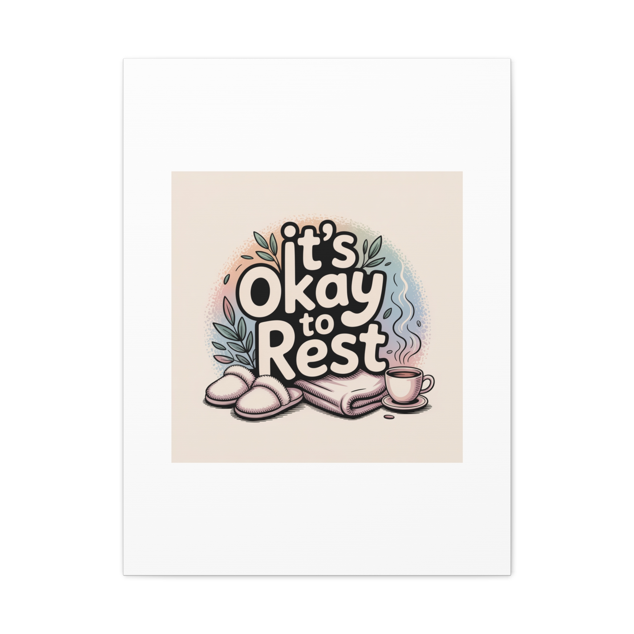 It's Okay to Rest Canvas | Holiday Burnout, Introvert Social Battery Art - Image 169