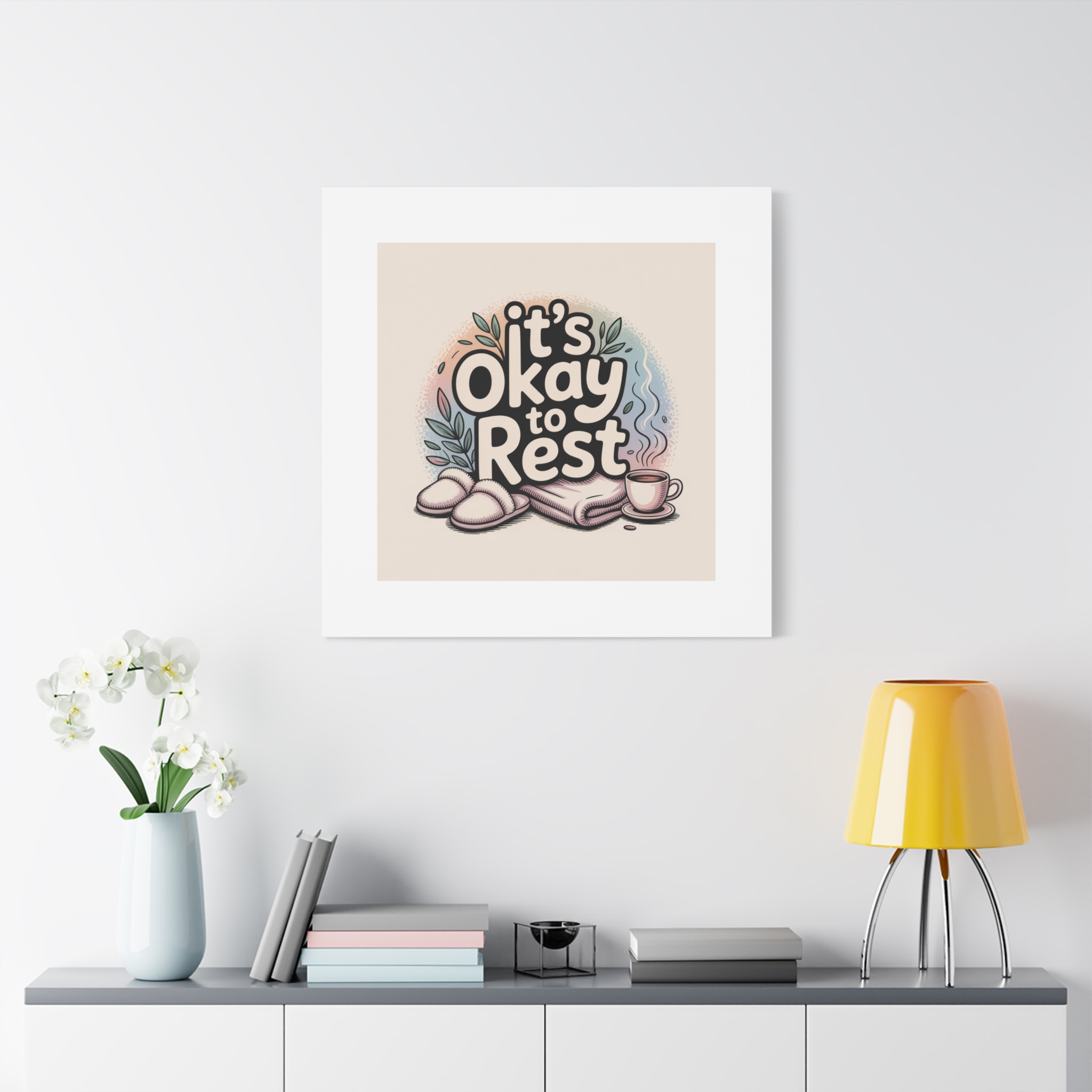 It's Okay to Rest Canvas | Holiday Burnout, Introvert Social Battery Art - Image 235