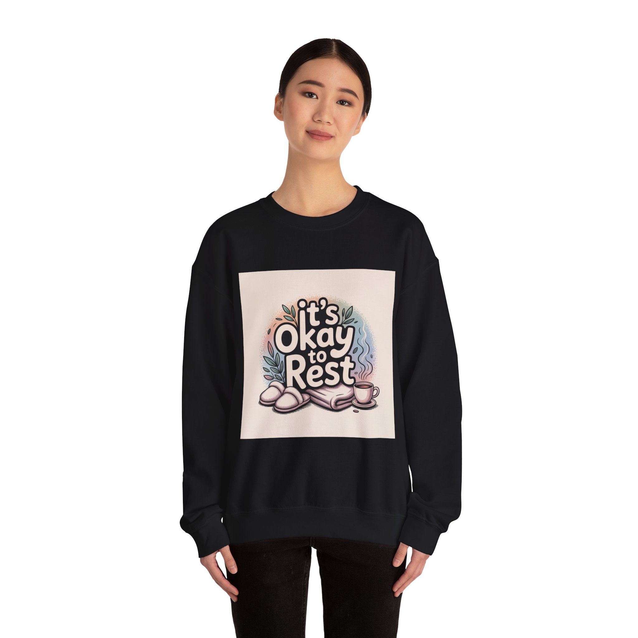 It’s Okay to Rest Sweatshirt | holiday burnout, introvert battery - Image 8