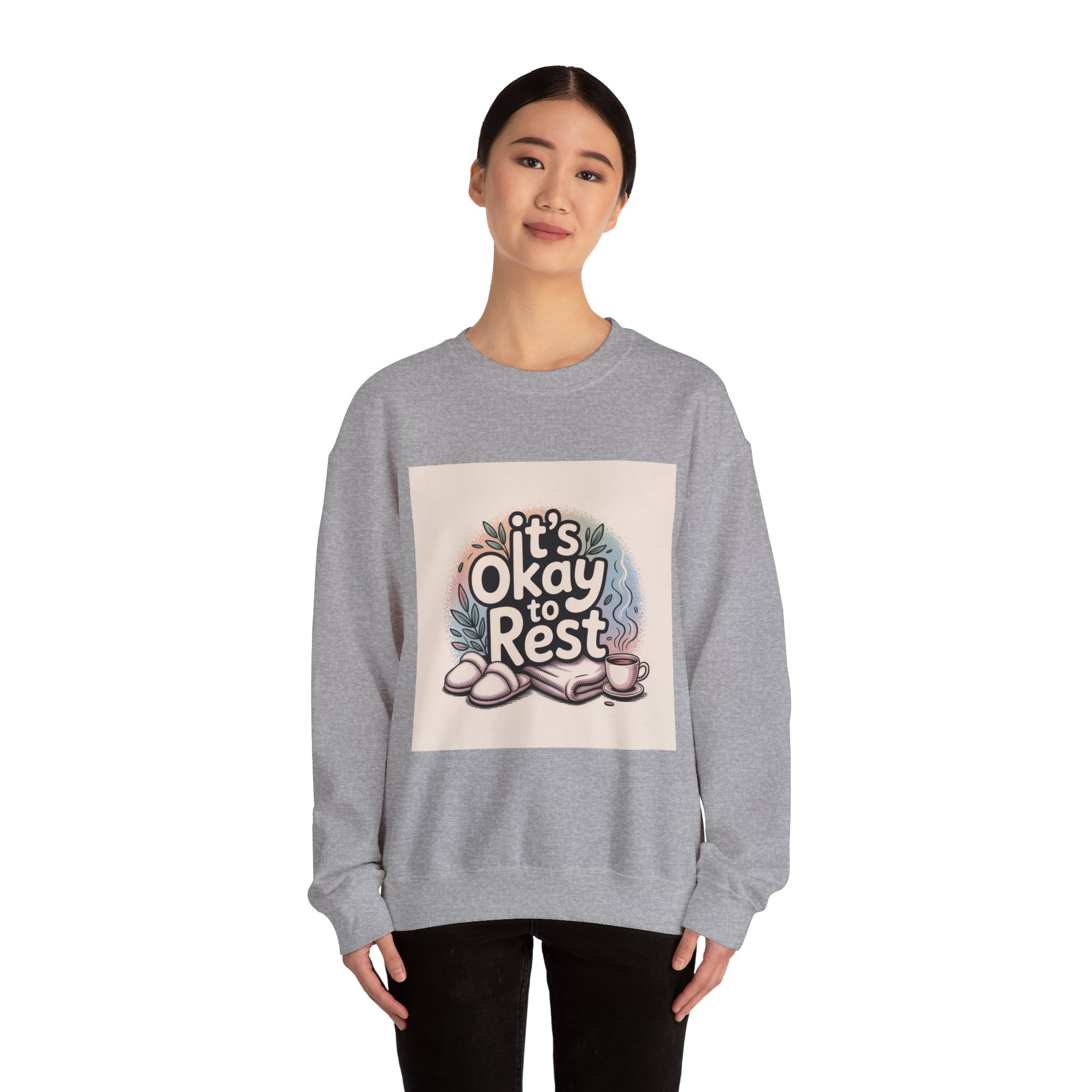 It’s Okay to Rest Sweatshirt | holiday burnout, introvert battery - Image 16