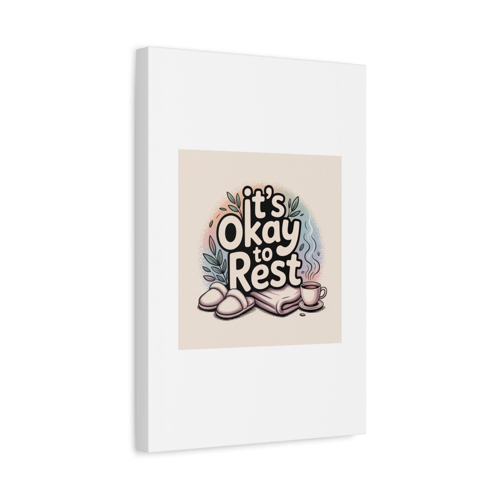 It's Okay to Rest Canvas | Holiday Burnout, Introvert Social Battery Art - Image 122