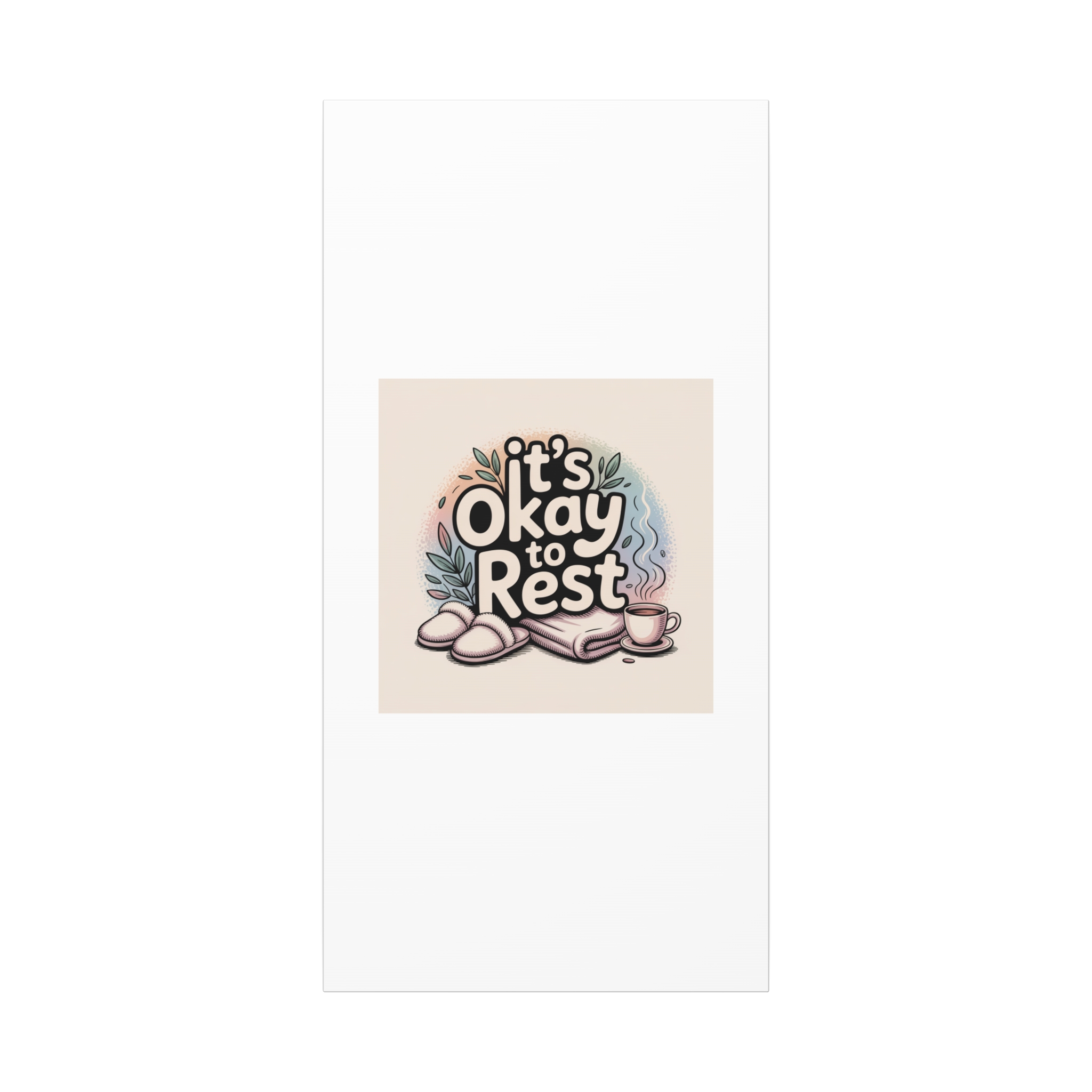It's Okay to Rest Canvas | Holiday Burnout, Introvert Social Battery Art - Image 157