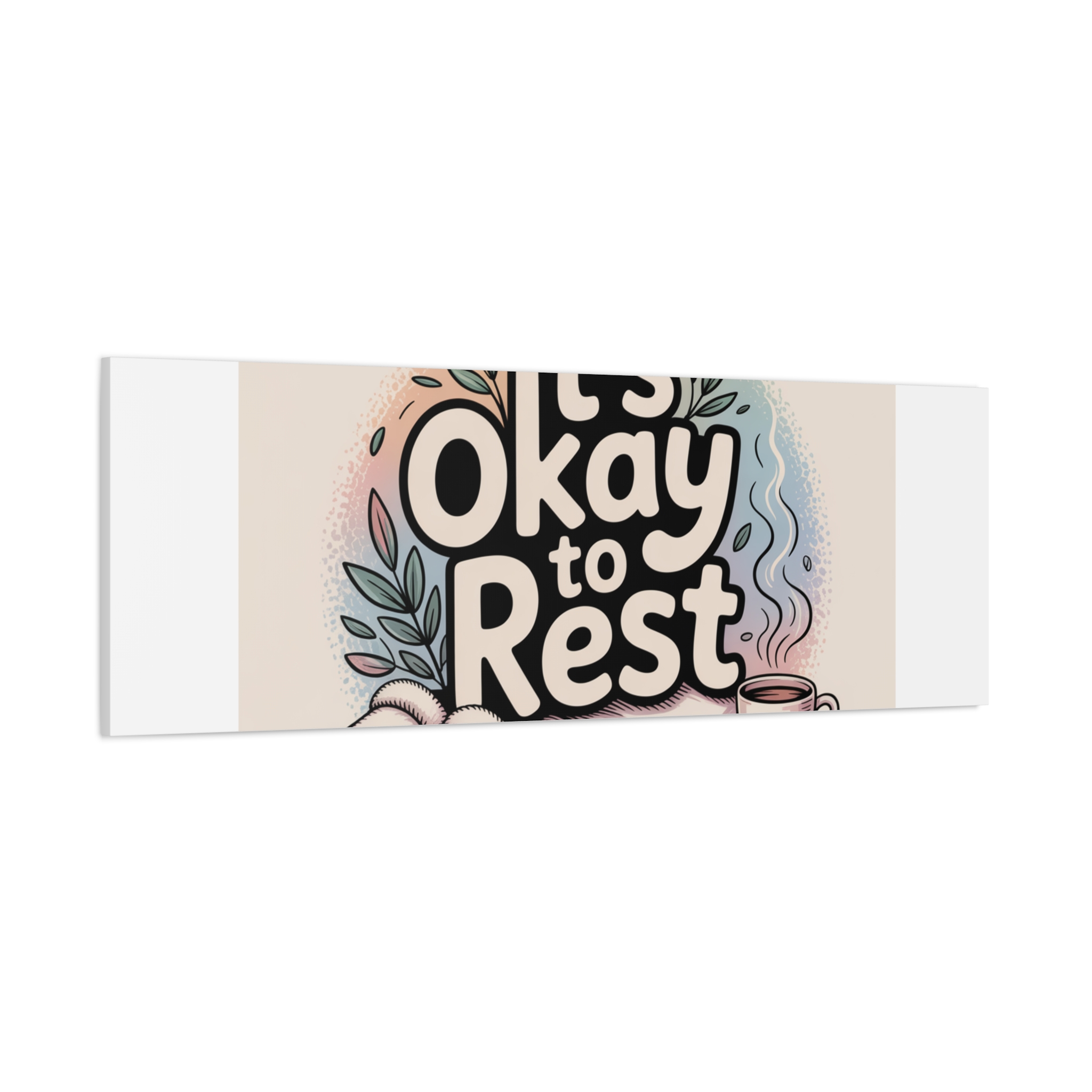 It's Okay to Rest Canvas | Holiday Burnout, Introvert Social Battery Art - Image 90