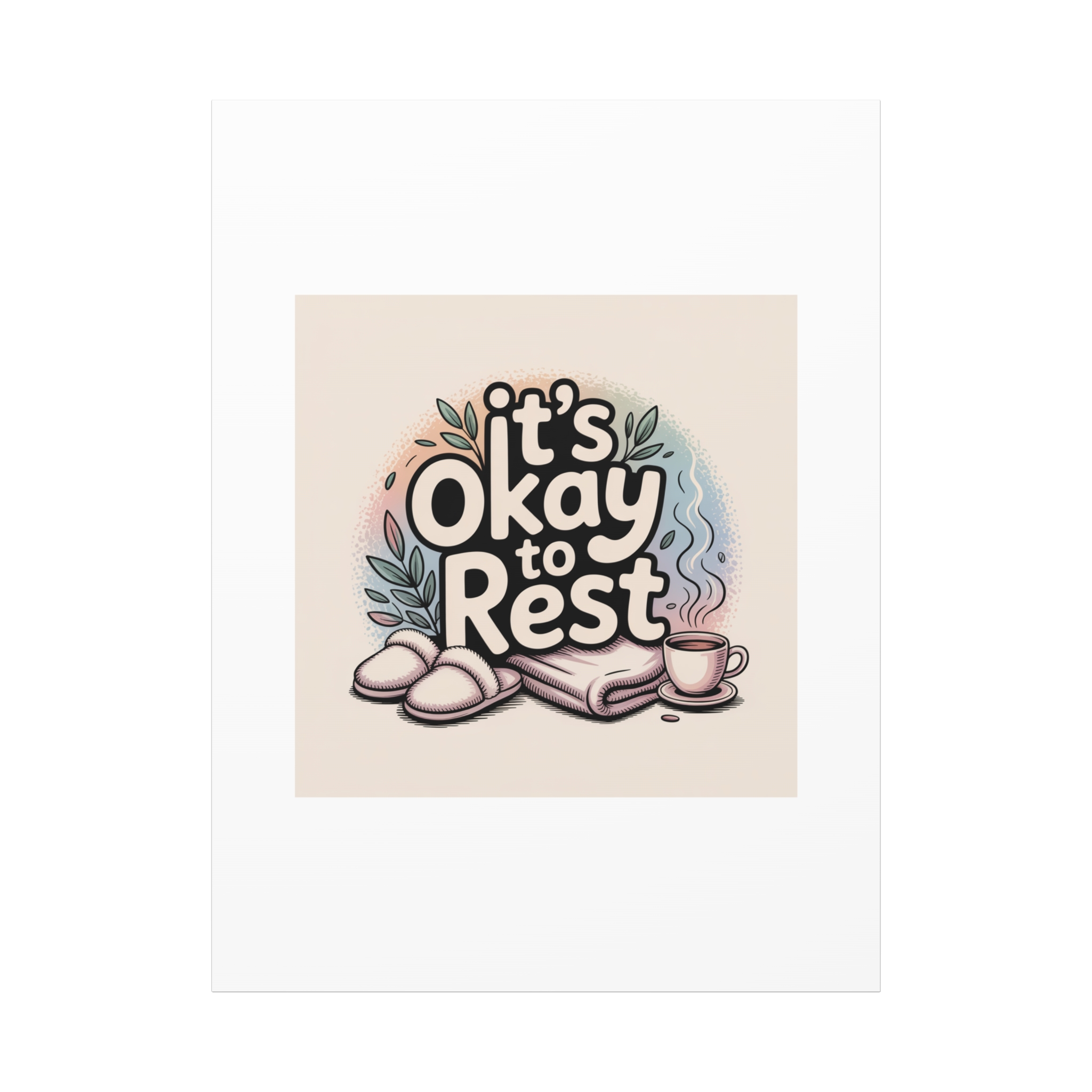 It's Okay to Rest Canvas | Holiday Burnout, Introvert Social Battery Art - Image 193
