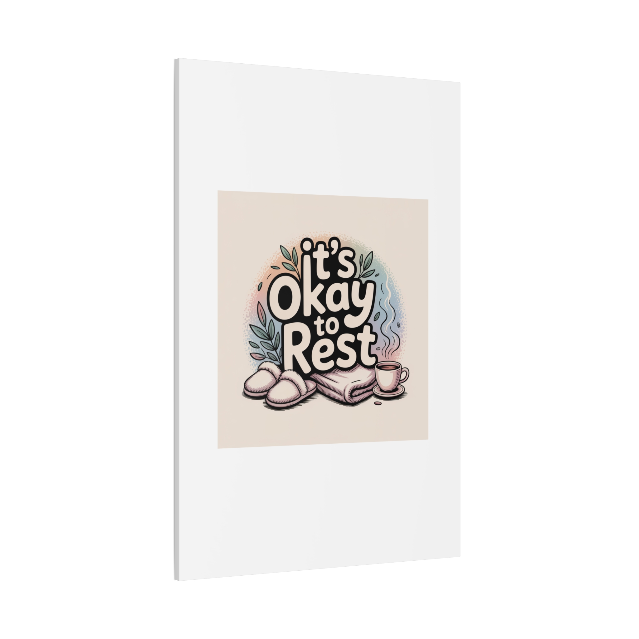 It's Okay to Rest Canvas | Holiday Burnout, Introvert Social Battery Art - Image 198