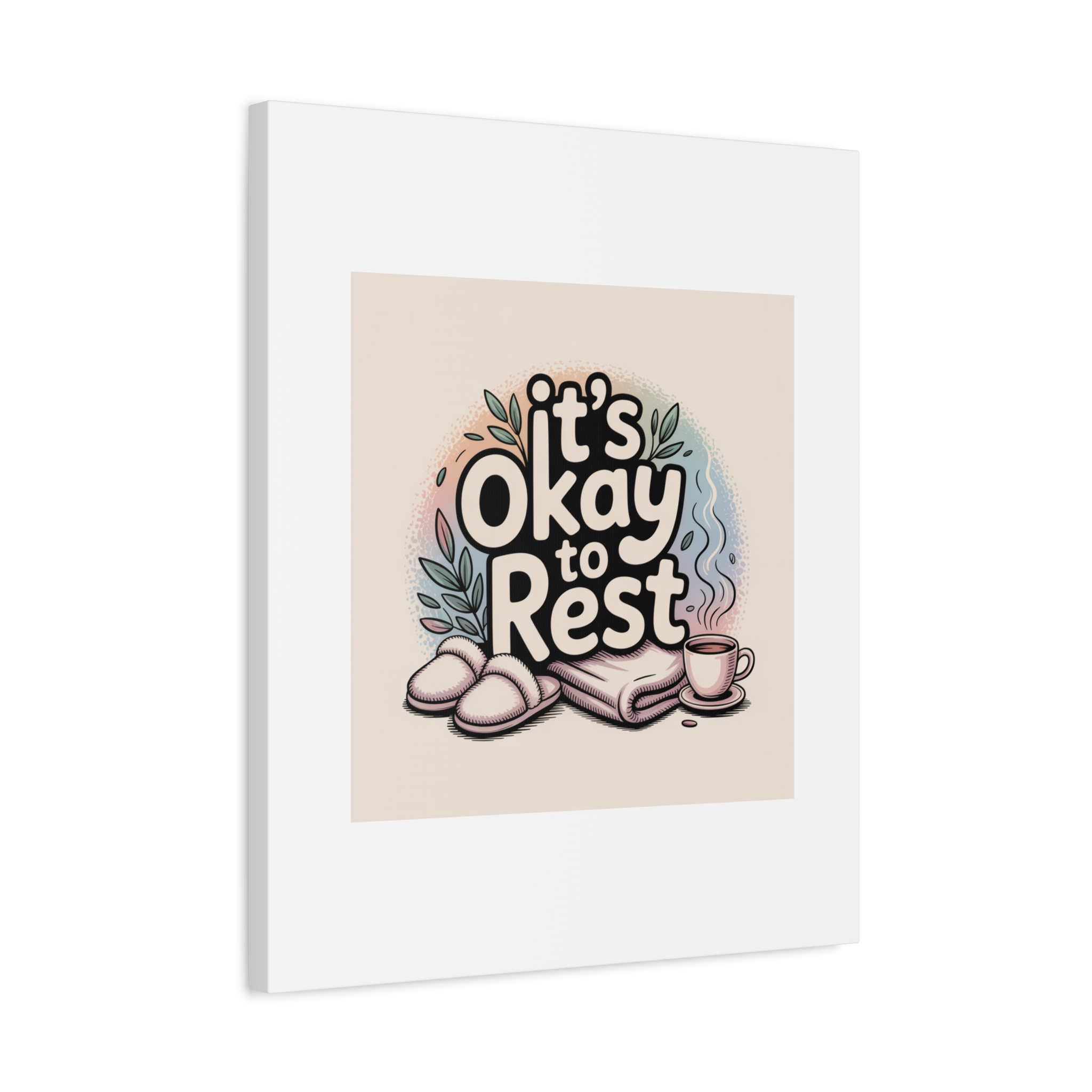 It's Okay to Rest Canvas | Holiday Burnout, Introvert Social Battery Art - Image 150