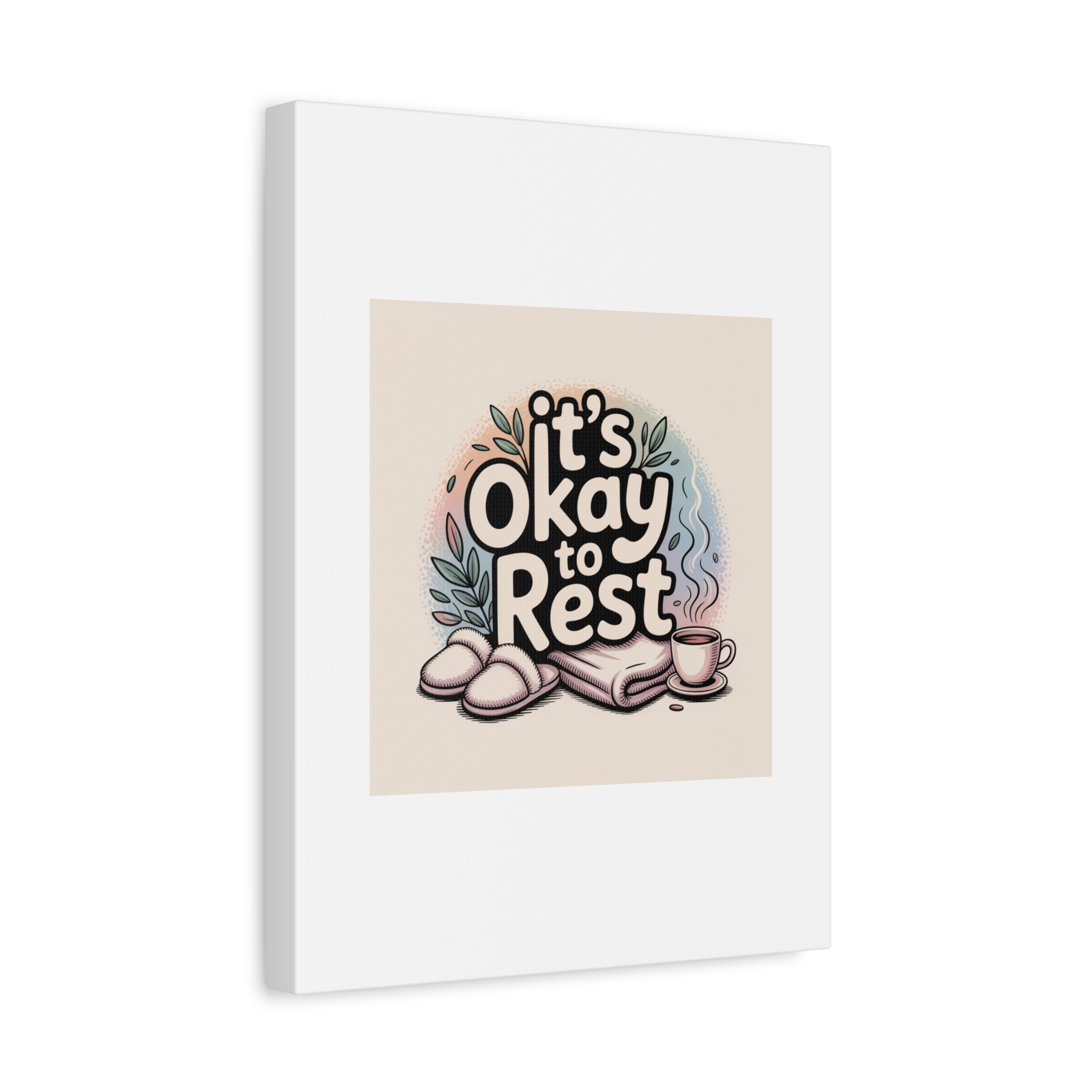 It's Okay to Rest Canvas | Holiday Burnout, Introvert Social Battery Art - Image 118