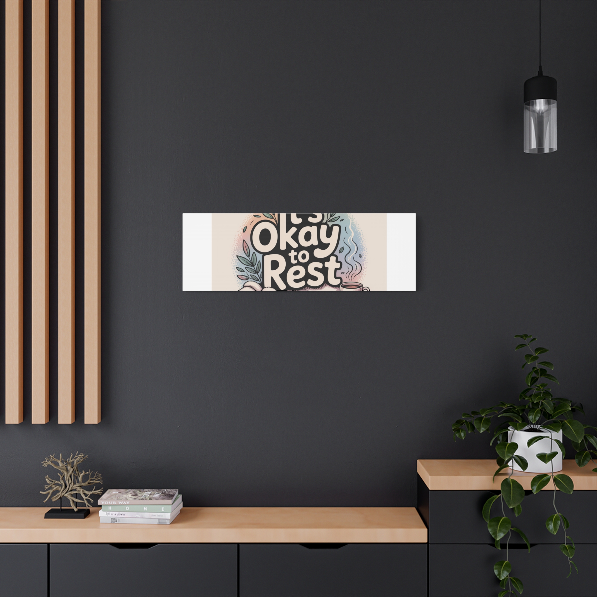 It's Okay to Rest Canvas | Holiday Burnout, Introvert Social Battery Art - Image 60