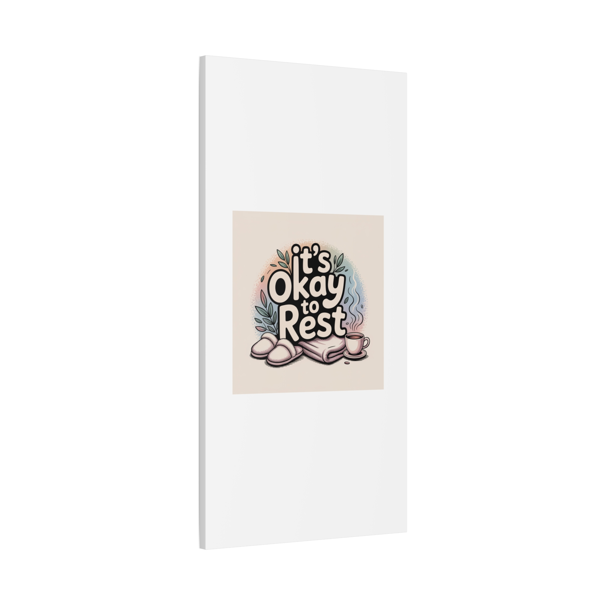 It's Okay to Rest Canvas | Holiday Burnout, Introvert Social Battery Art - Image 178