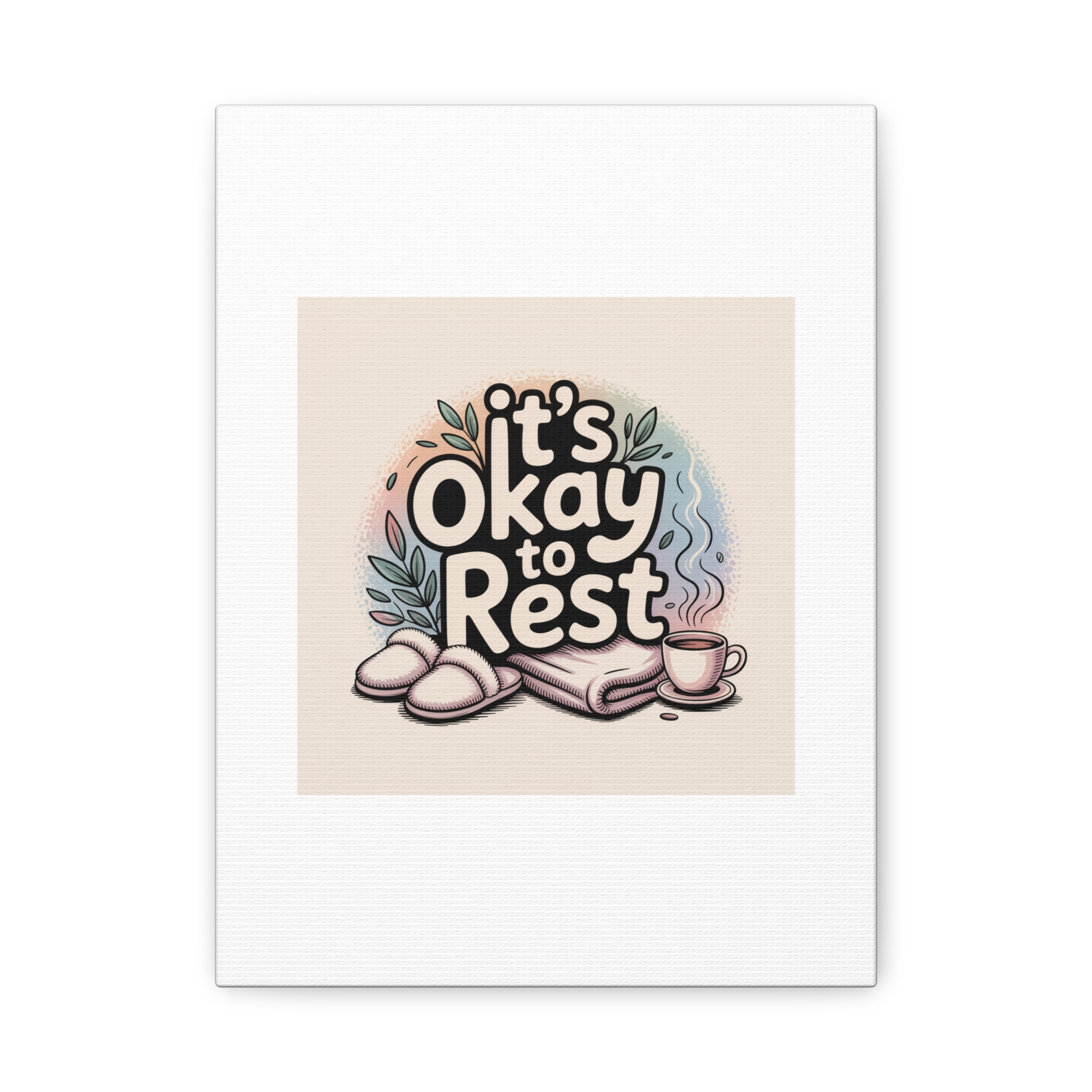 It's Okay to Rest Canvas | Holiday Burnout, Introvert Social Battery Art - Image 105
