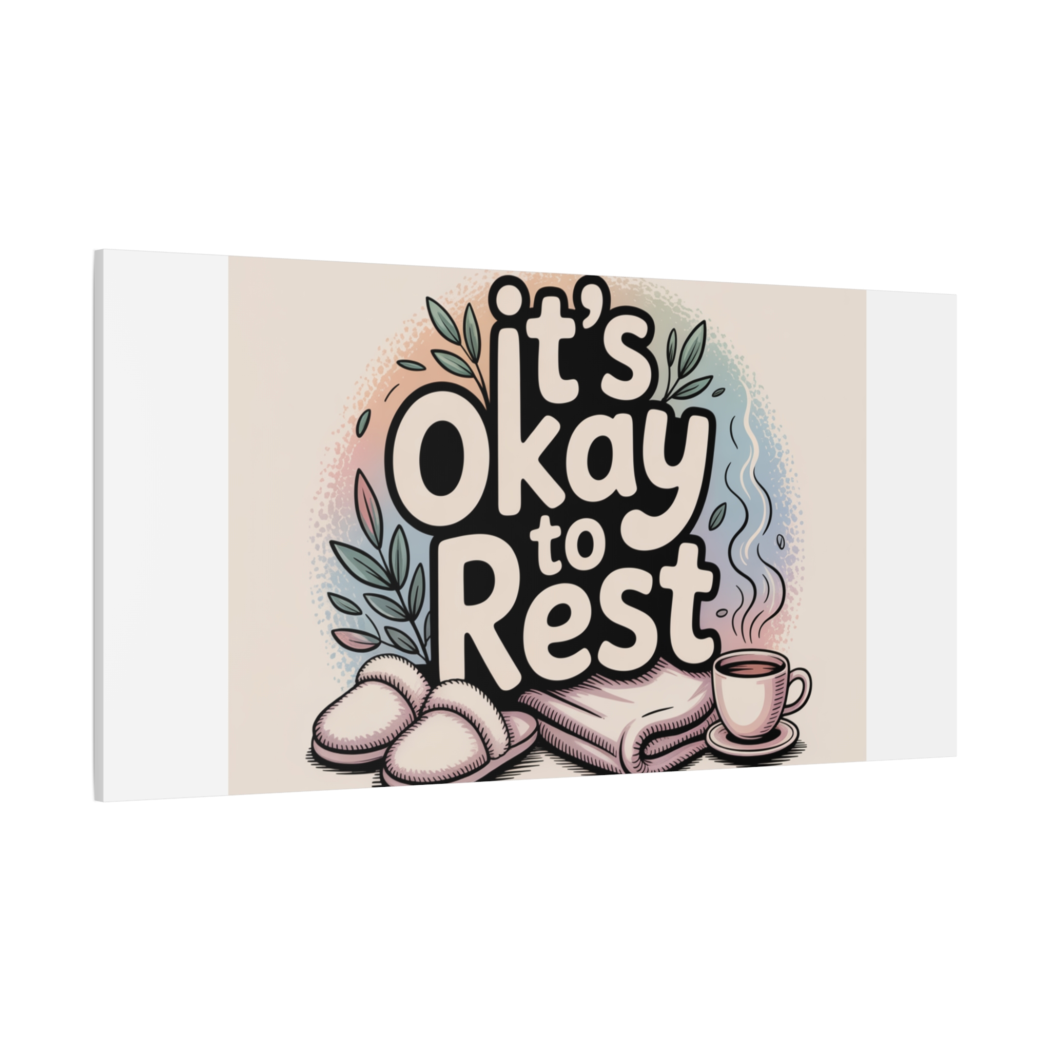 It's Okay to Rest Canvas | Holiday Burnout, Introvert Social Battery Art - Image 94