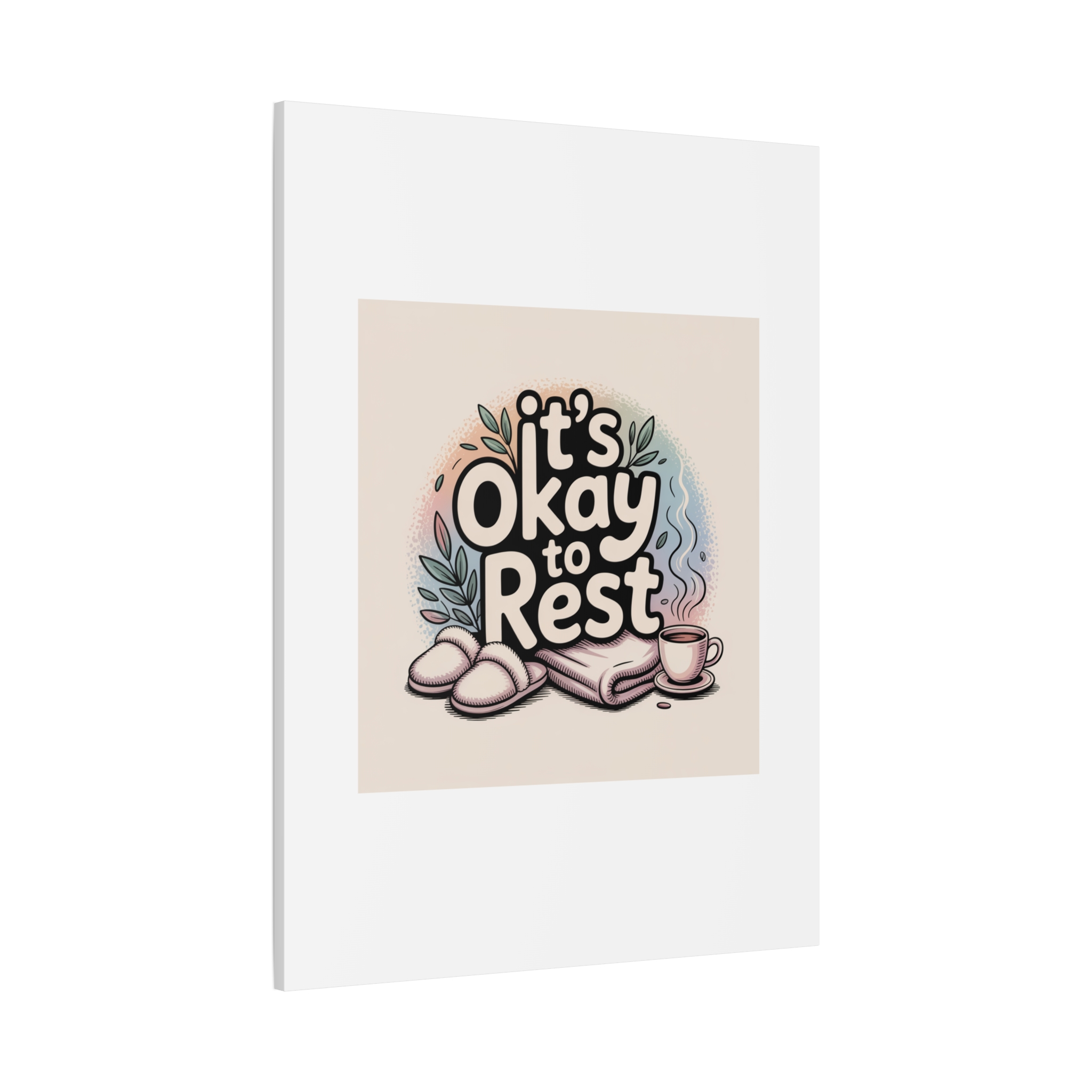 It's Okay to Rest Canvas | Holiday Burnout, Introvert Social Battery Art - Image 194