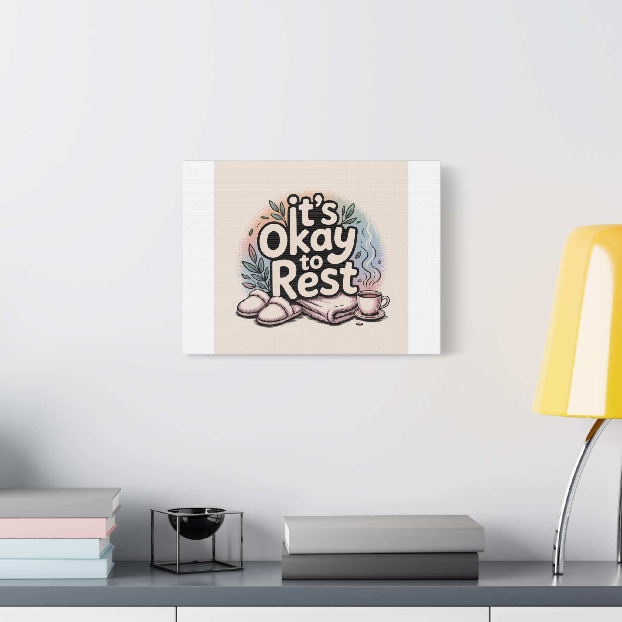 It's Okay to Rest Canvas | Holiday Burnout, Introvert Social Battery Art - Image 15