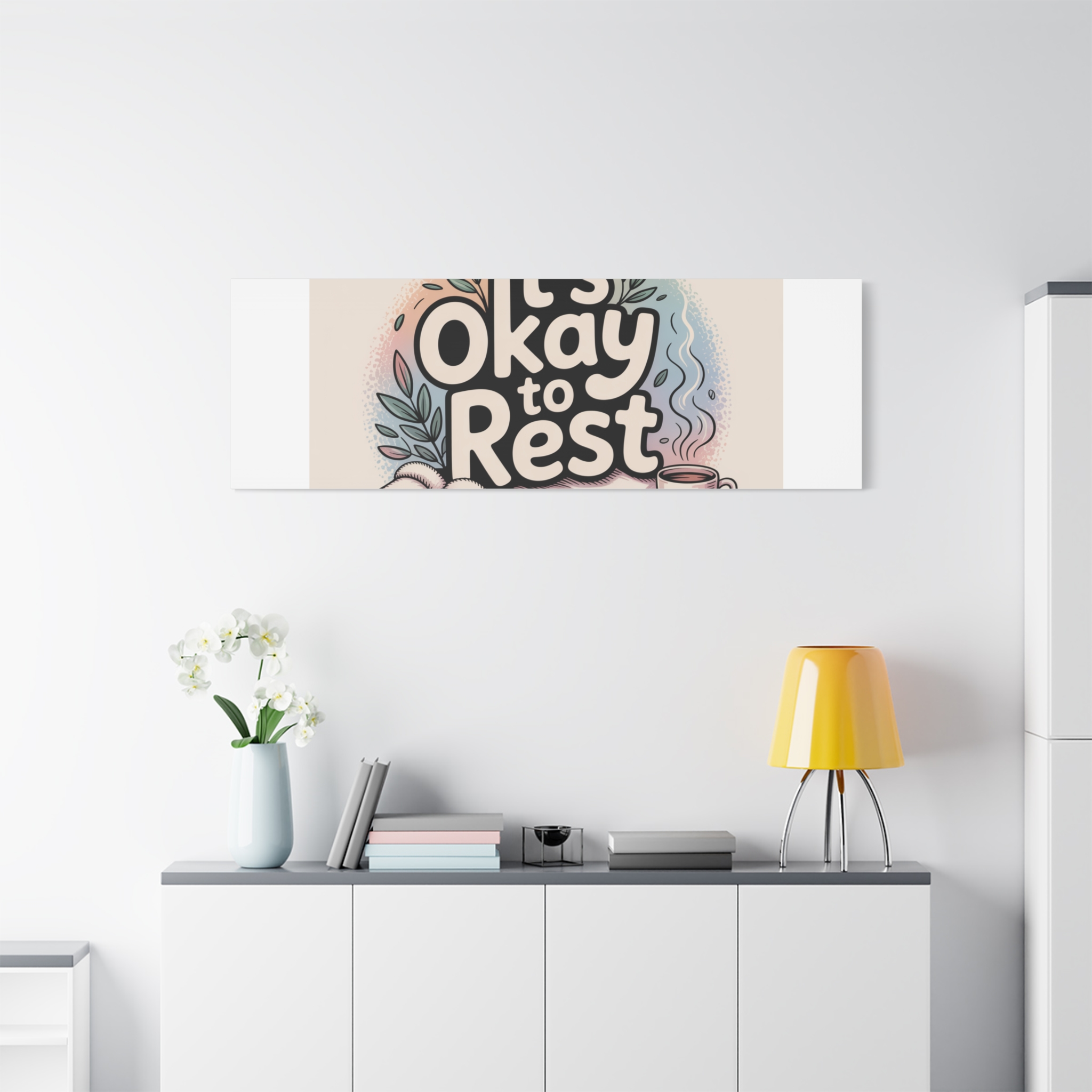 It's Okay to Rest Canvas | Holiday Burnout, Introvert Social Battery Art - Image 91