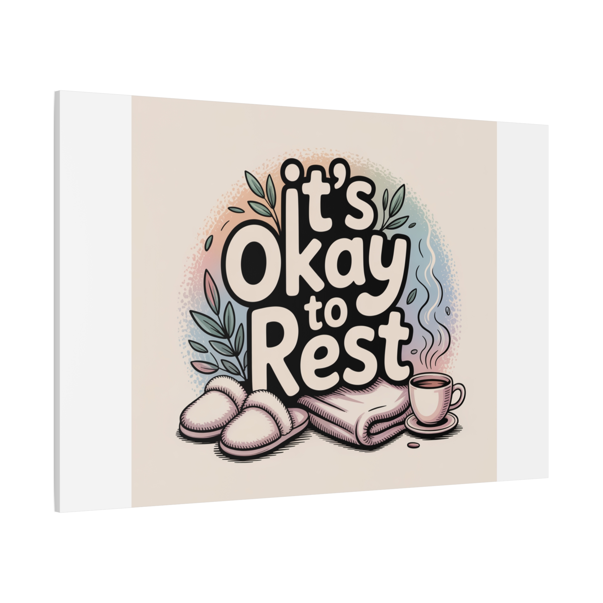 It's Okay to Rest Canvas | Holiday Burnout, Introvert Social Battery Art - Image 98