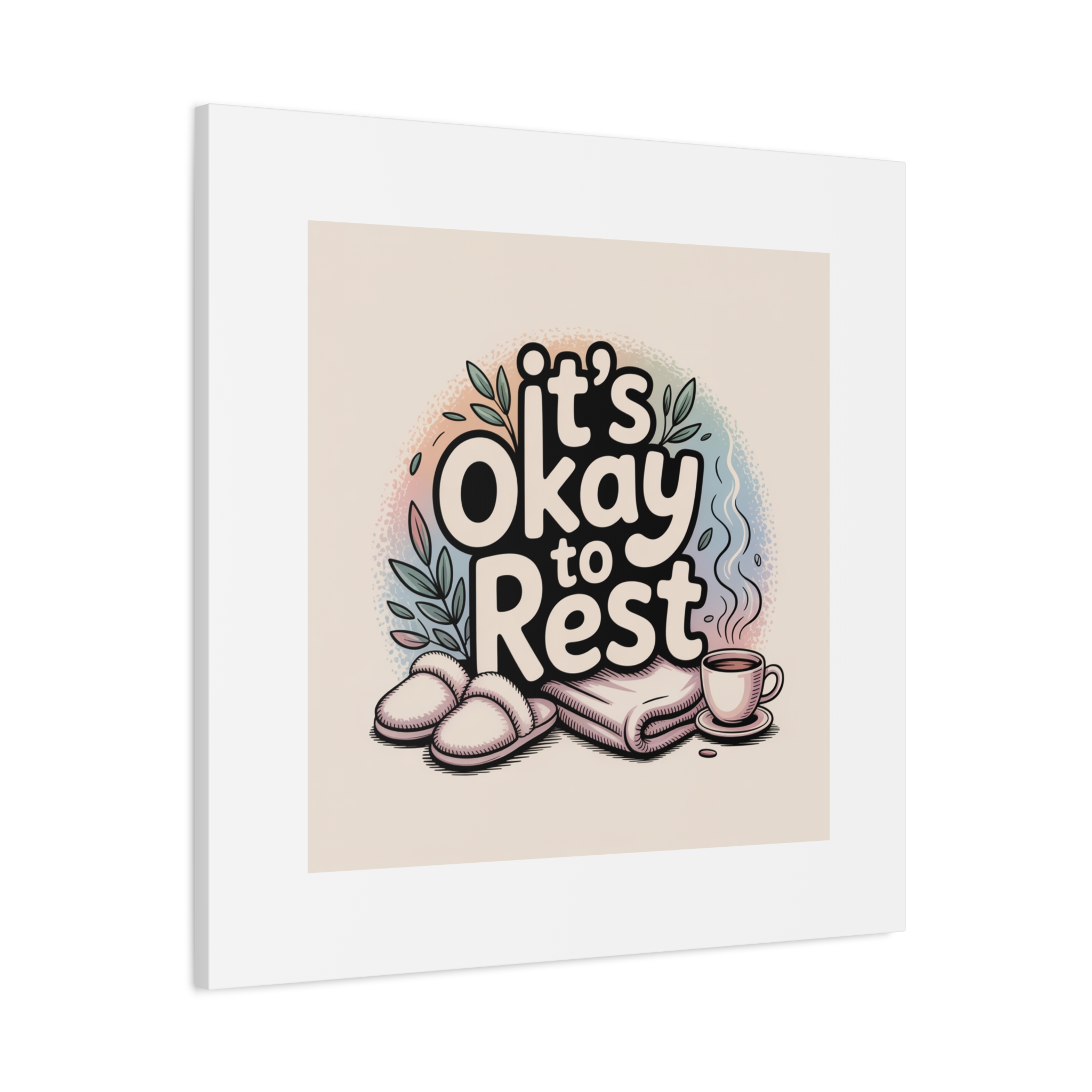 It's Okay to Rest Canvas | Holiday Burnout, Introvert Social Battery Art - Image 234
