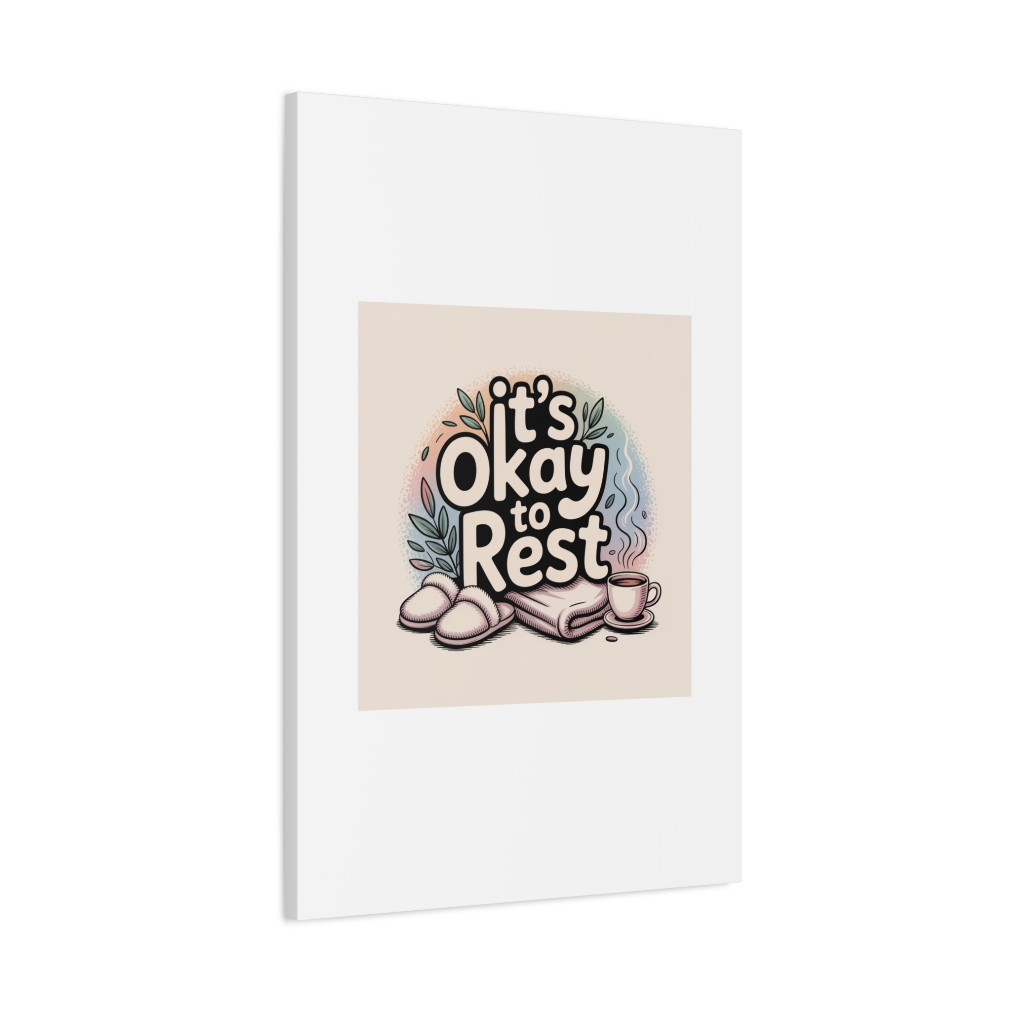 It's Okay to Rest Canvas | Holiday Burnout, Introvert Social Battery Art - Image 174