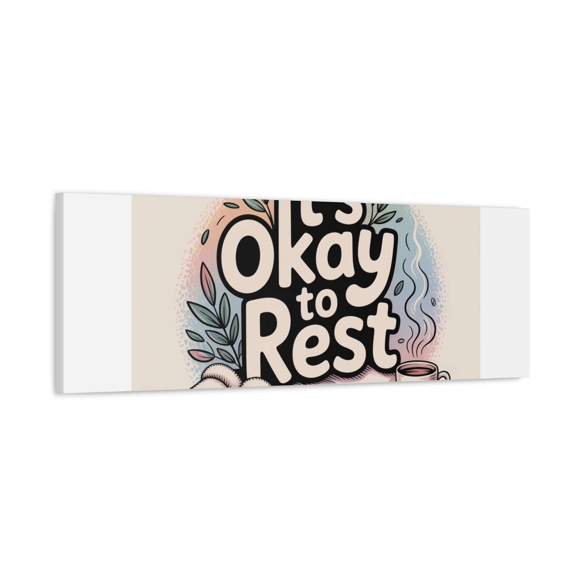It's Okay to Rest Canvas | Holiday Burnout, Introvert Social Battery Art - Image 58