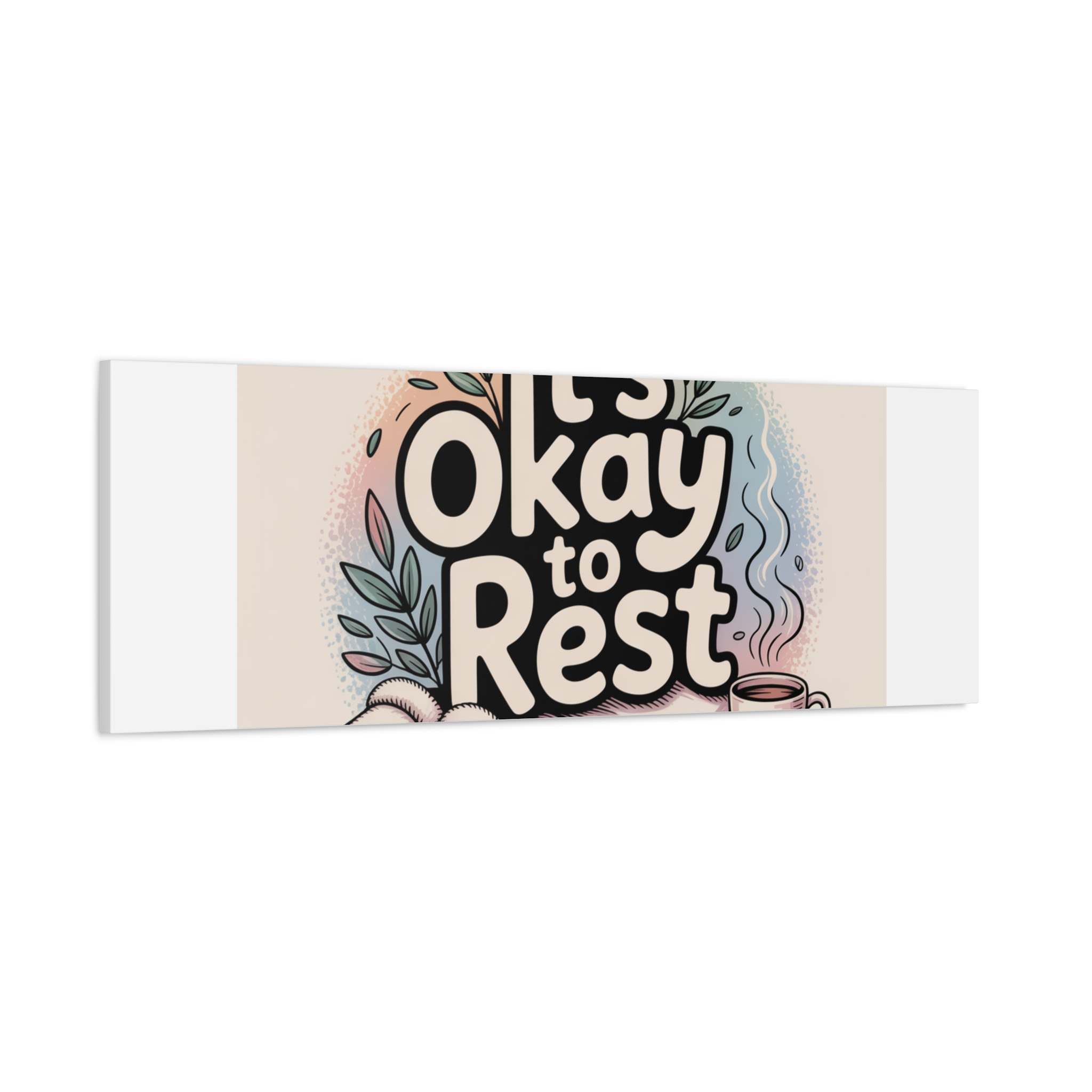 It's Okay to Rest Canvas | Holiday Burnout, Introvert Social Battery Art - Image 74