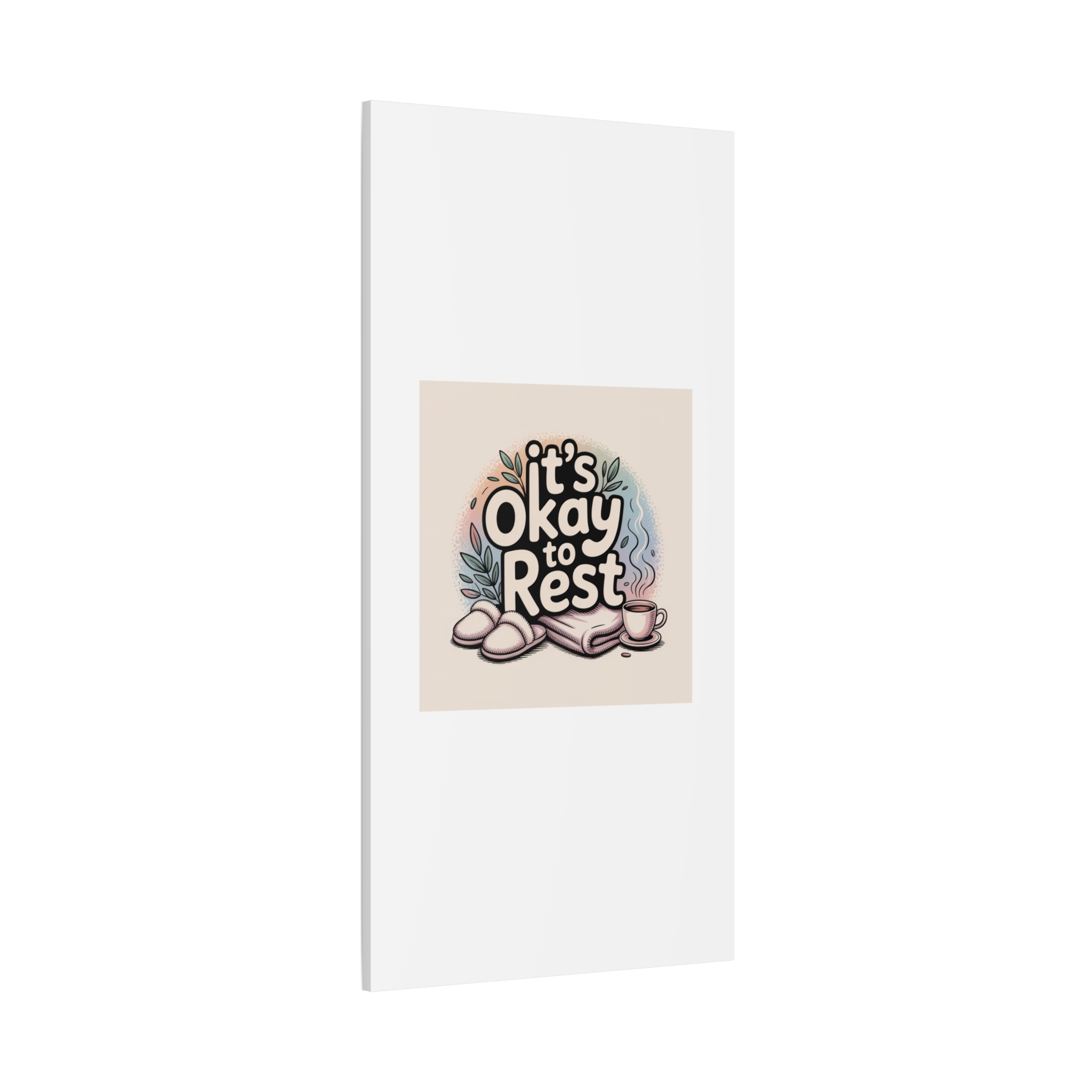 It's Okay to Rest Canvas | Holiday Burnout, Introvert Social Battery Art - Image 186
