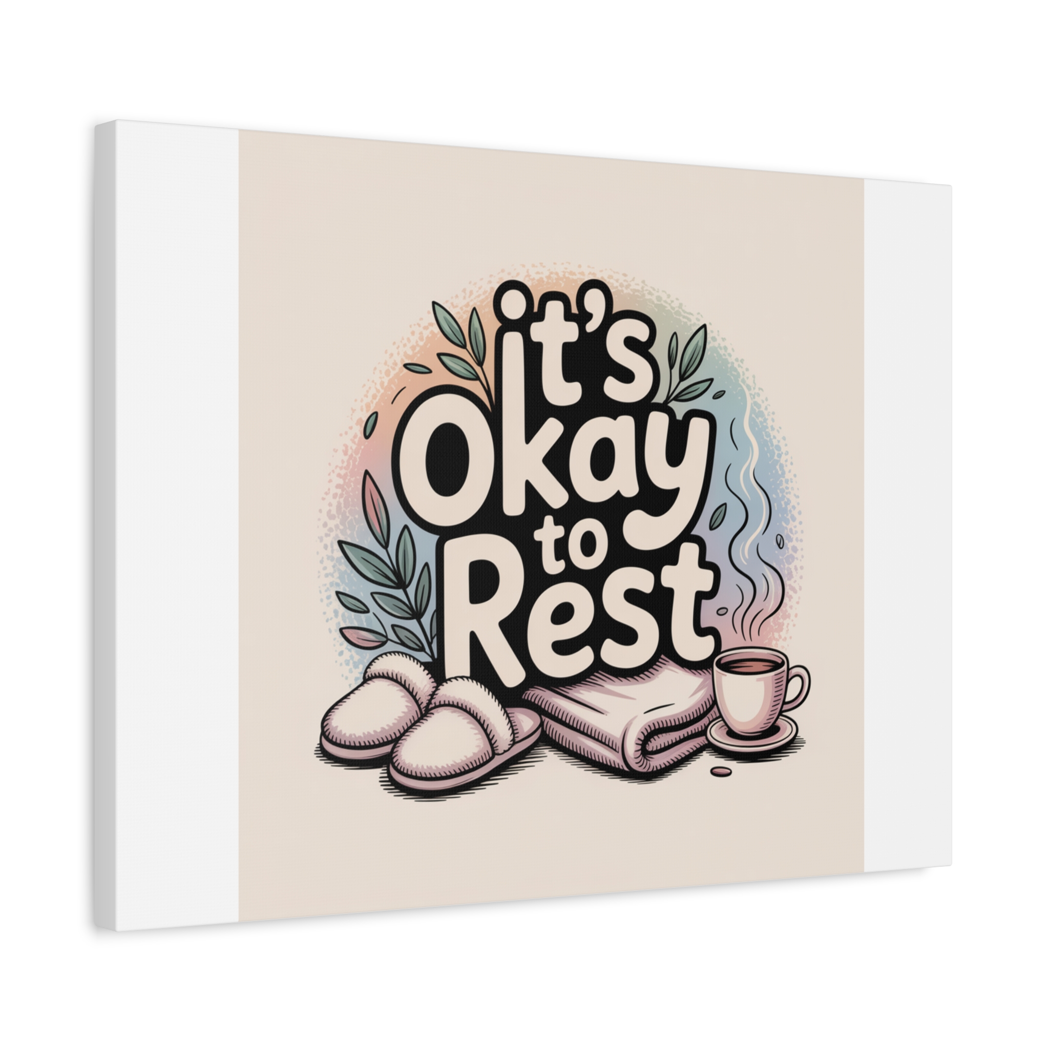 It's Okay to Rest Canvas | Holiday Burnout, Introvert Social Battery Art - Image 34