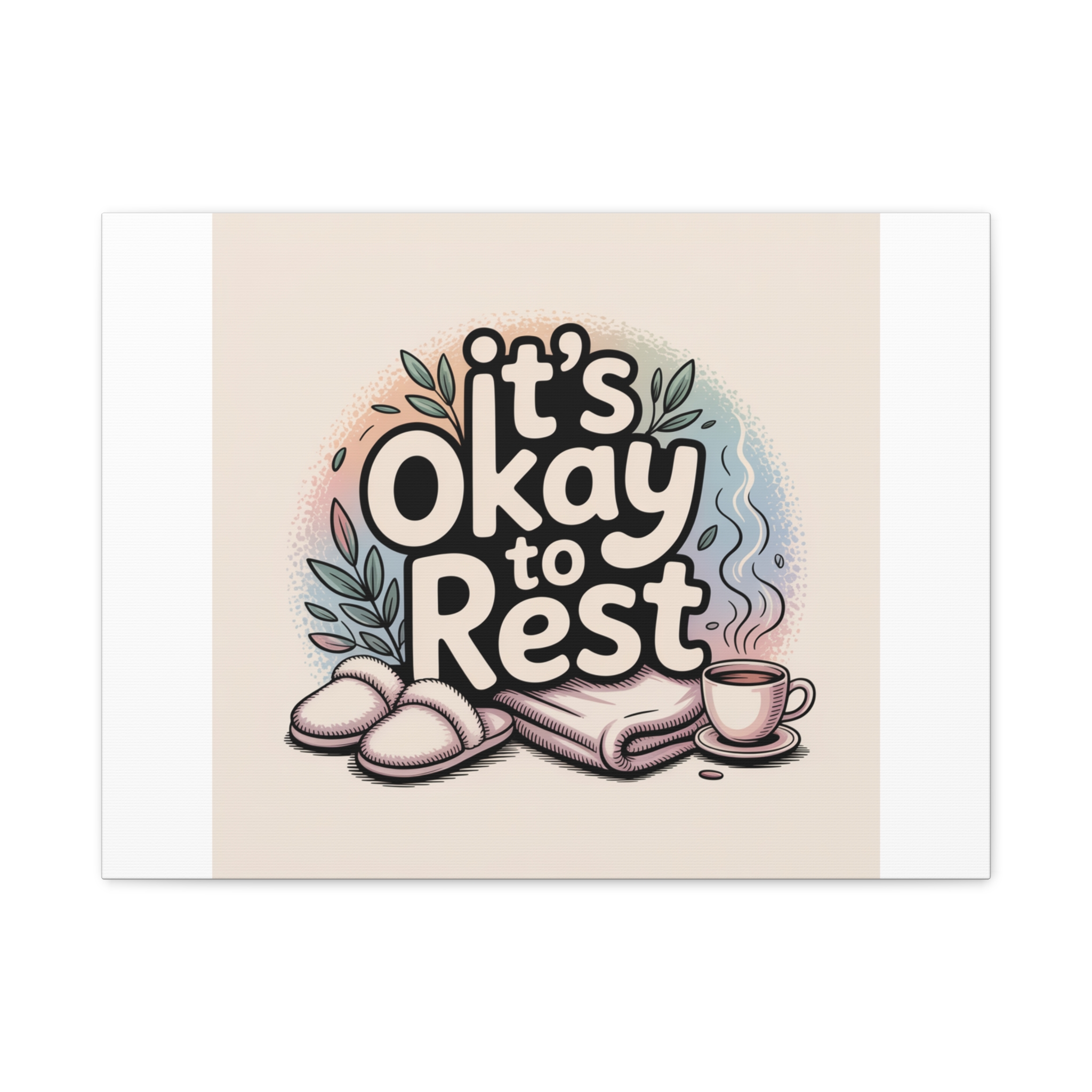 It's Okay to Rest Canvas | Holiday Burnout, Introvert Social Battery Art - Image 33