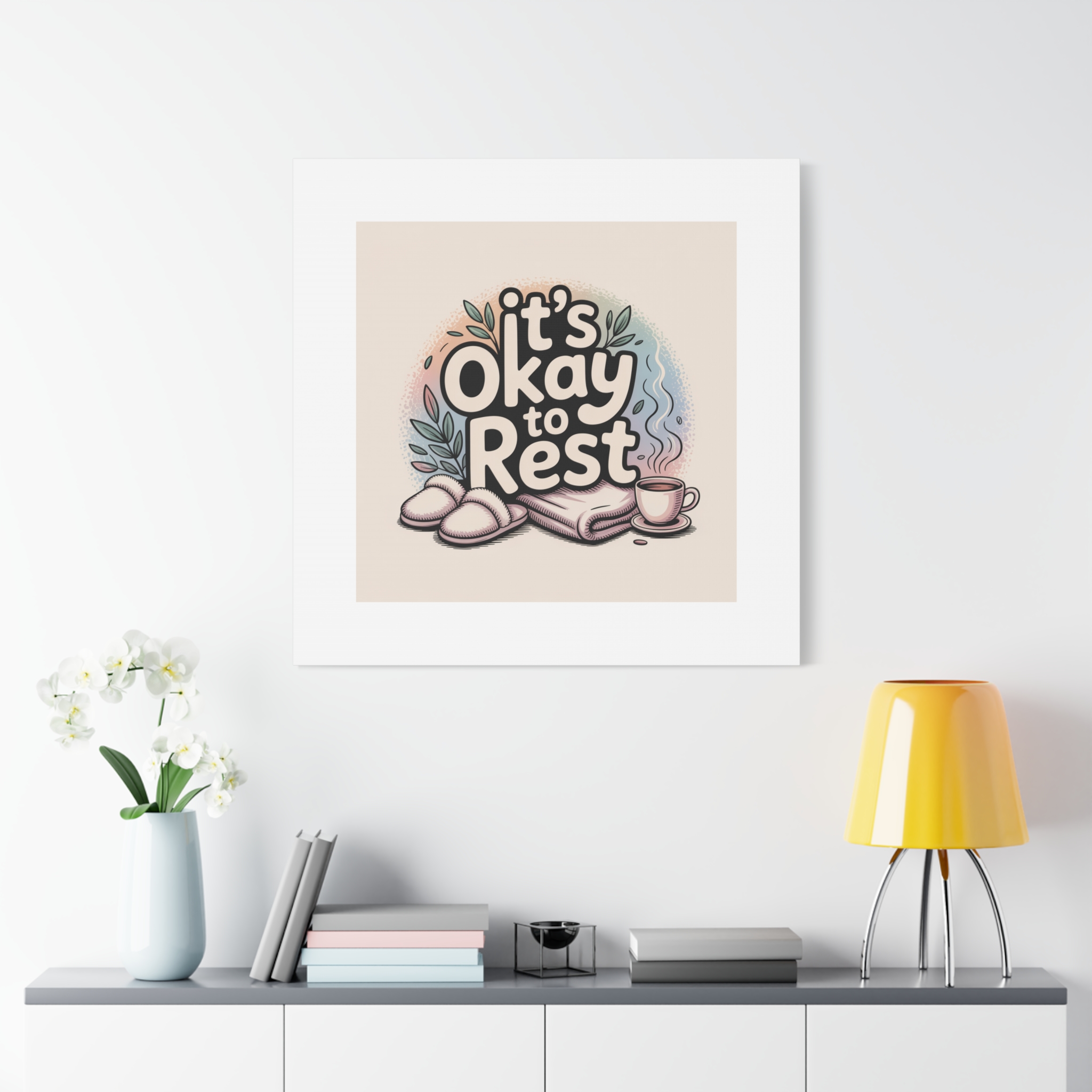 It's Okay to Rest Canvas | Holiday Burnout, Introvert Social Battery Art - Image 239