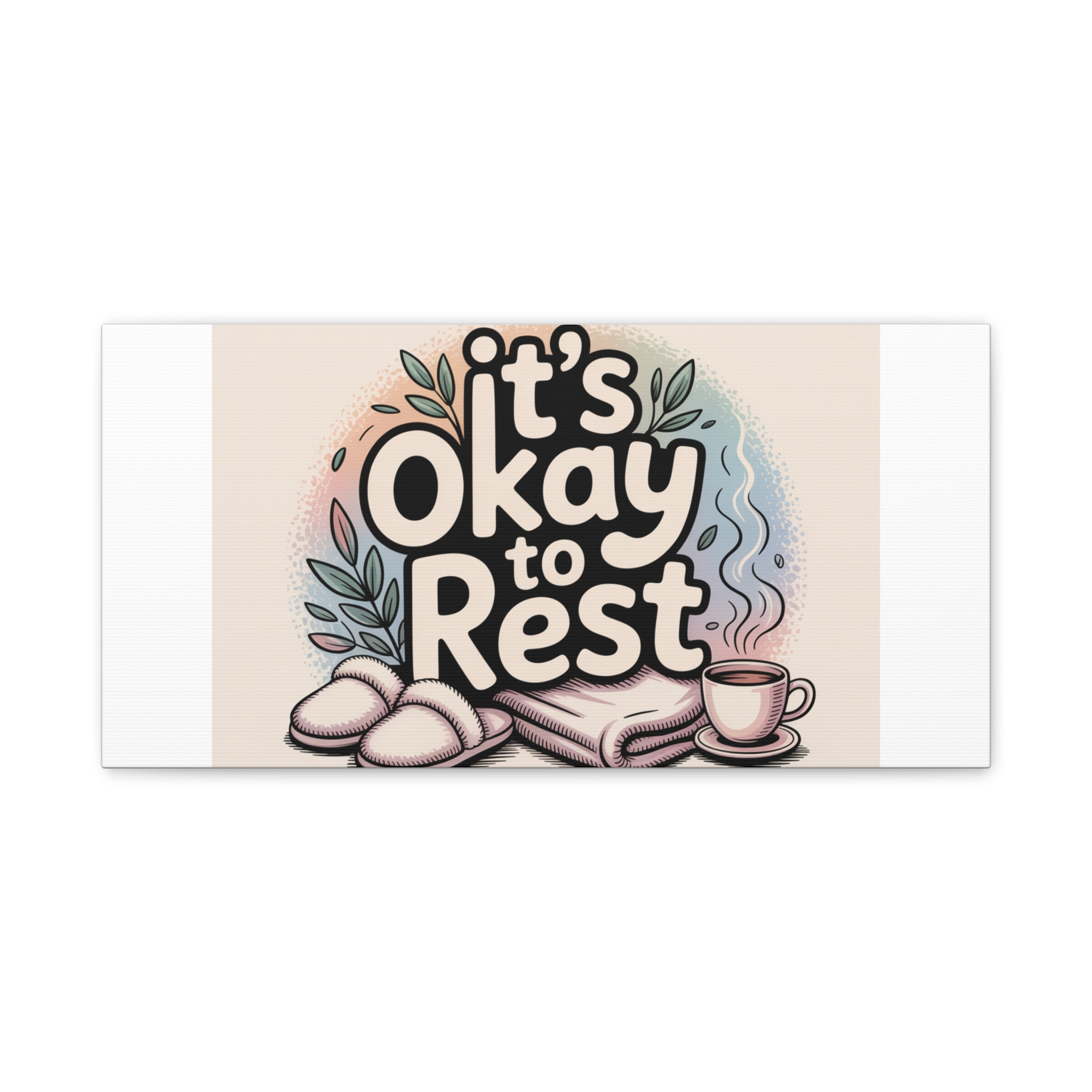 It's Okay to Rest Canvas | Holiday Burnout, Introvert Social Battery Art - Image 21