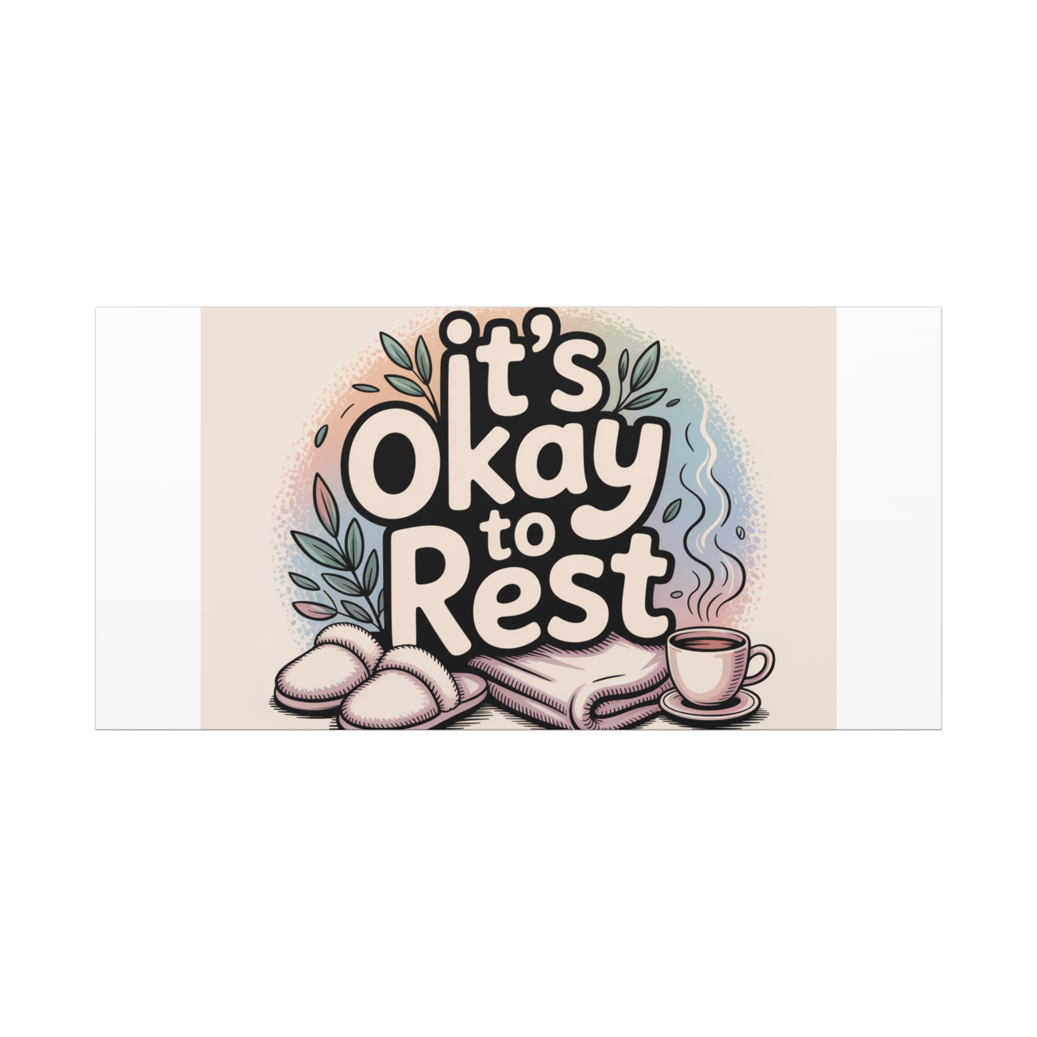 It's Okay to Rest Canvas | Holiday Burnout, Introvert Social Battery Art - Image 41