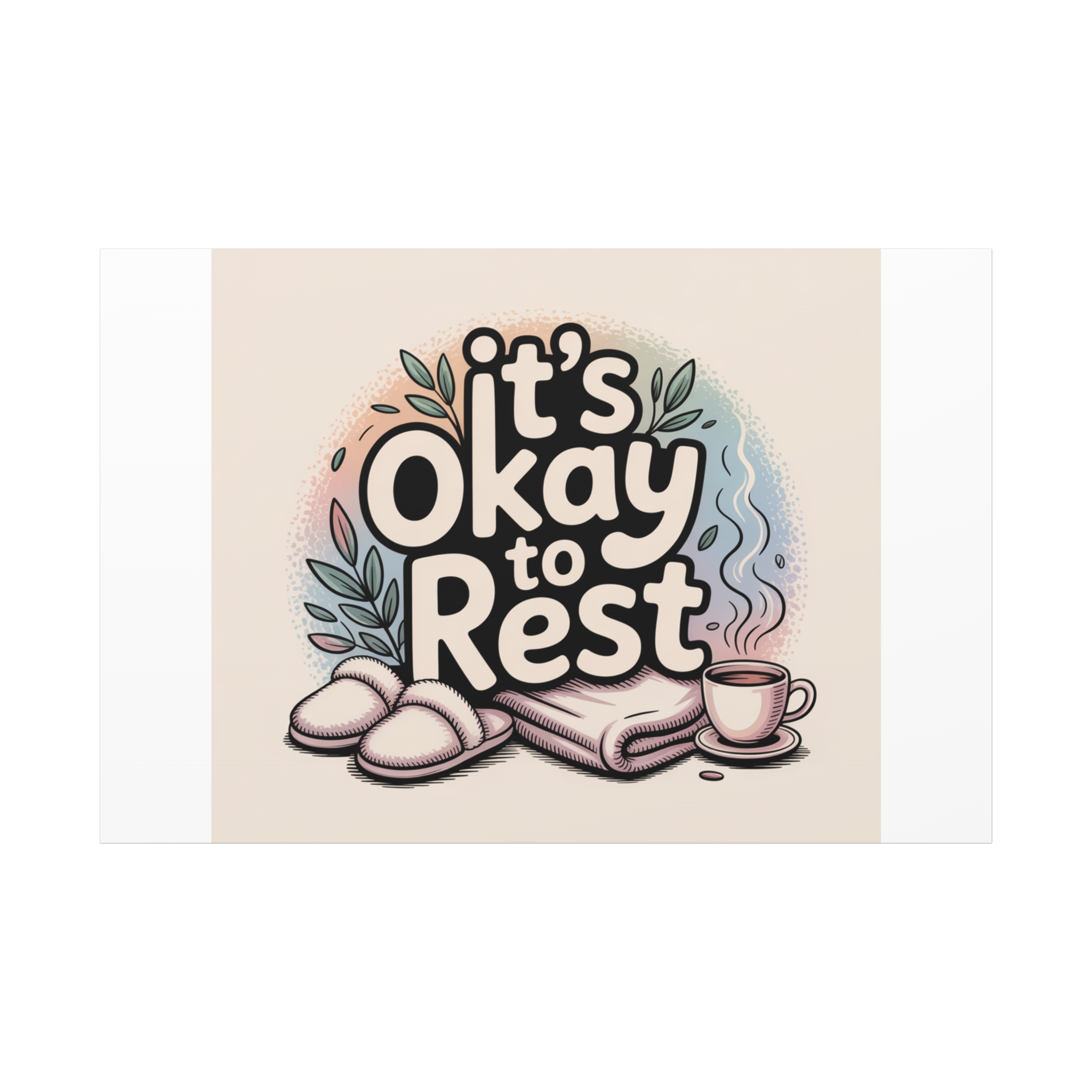It's Okay to Rest Canvas | Holiday Burnout, Introvert Social Battery Art - Image 97
