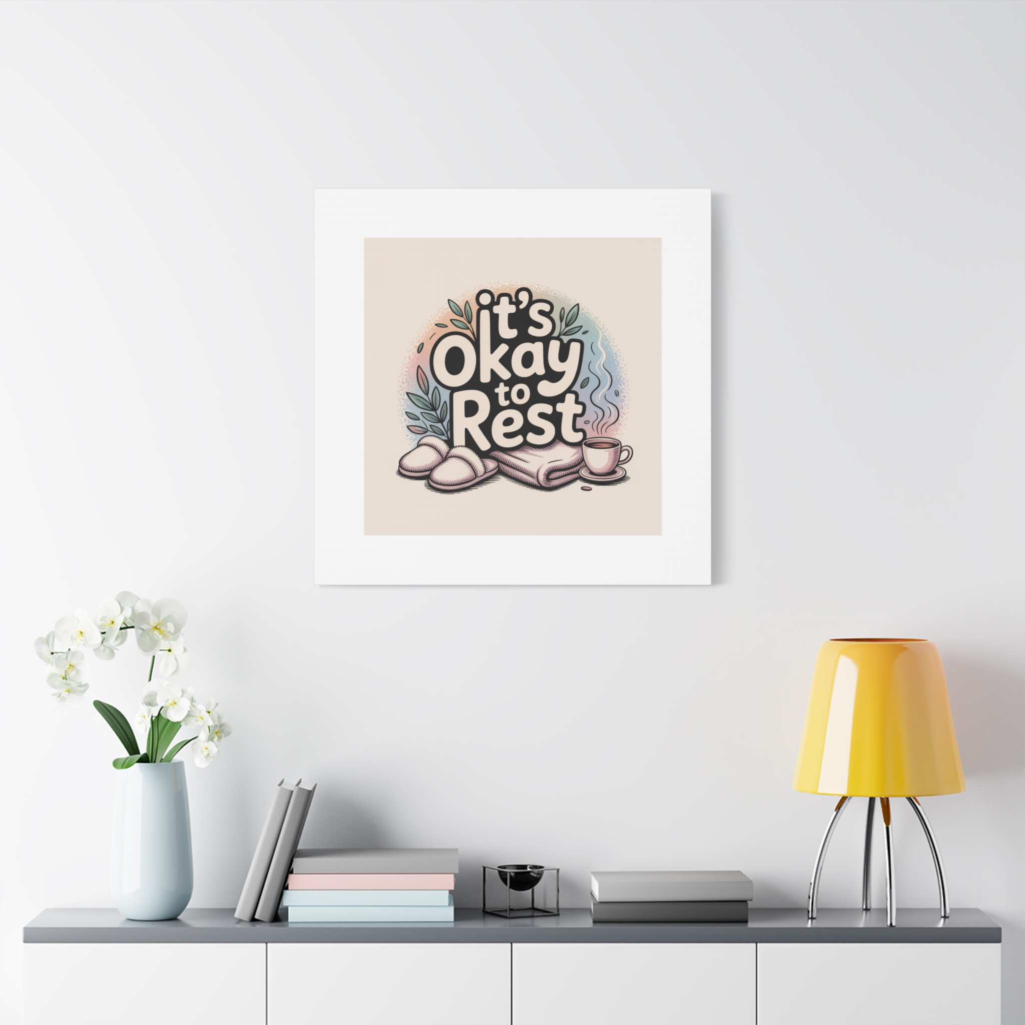 It's Okay to Rest Canvas | Holiday Burnout, Introvert Social Battery Art - Image 231