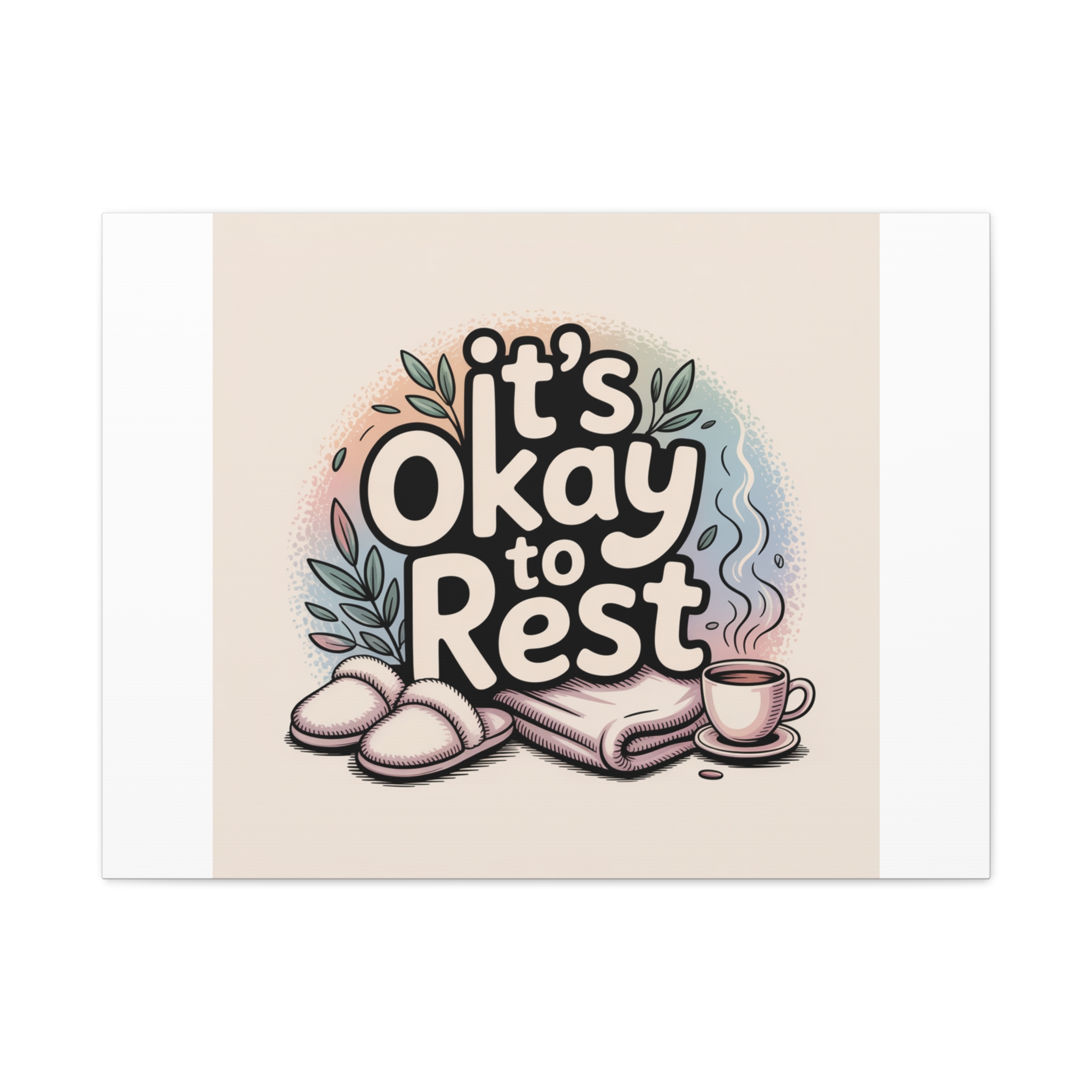 It's Okay to Rest Canvas | Holiday Burnout, Introvert Social Battery Art - Image 53